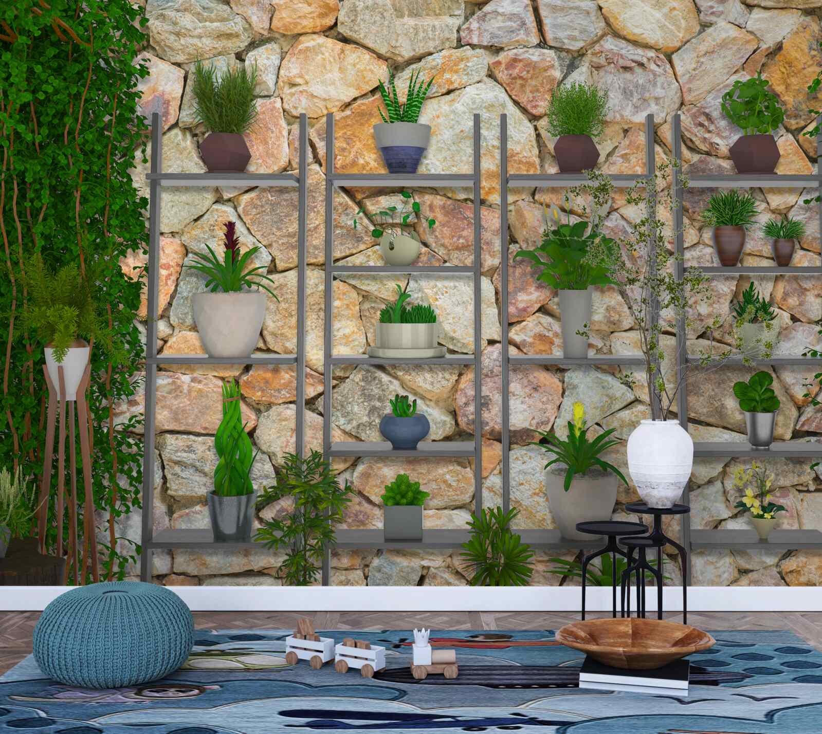Papier peint les plantes vertes dans l'architecture d'intérieur