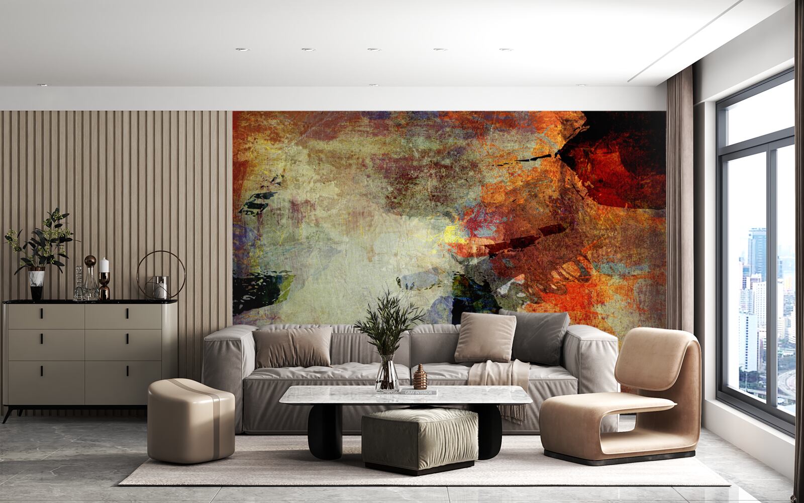 Papier peint couleurs d'automne sur fond clair
