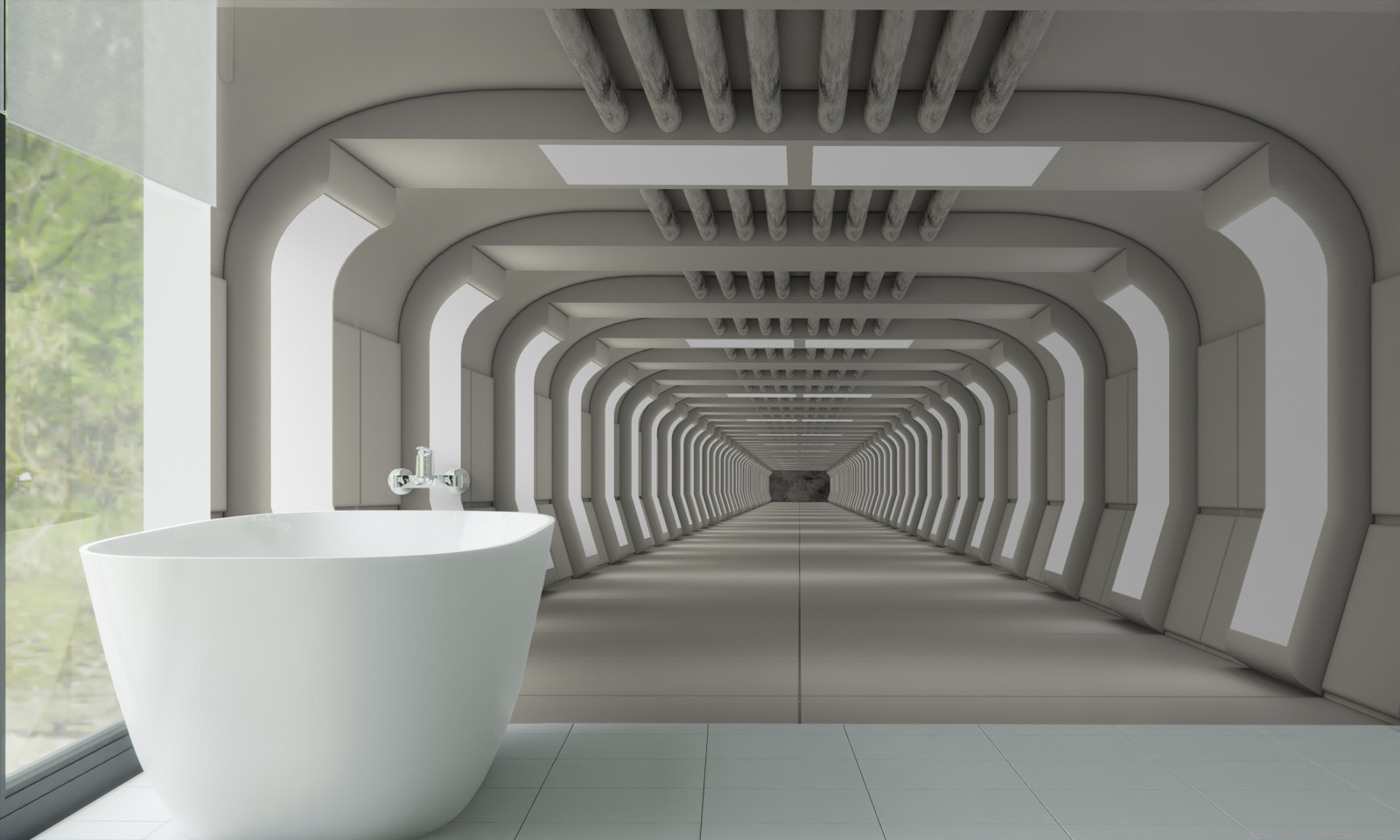 Papier peint style tunnel moderne
