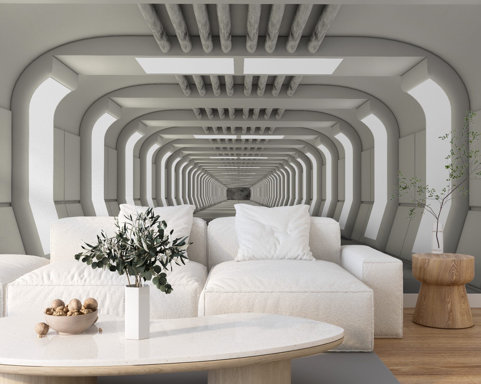 Papier peint style tunnel moderne