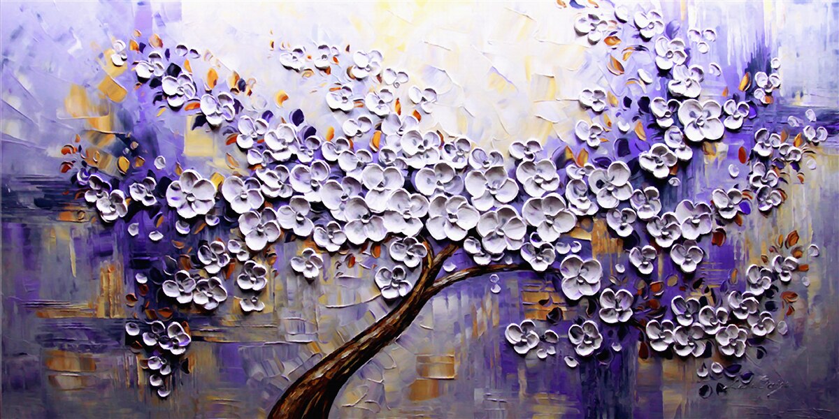 Papier peint des fleurs légères et lumineuses s'épanouissent sur l'arbre