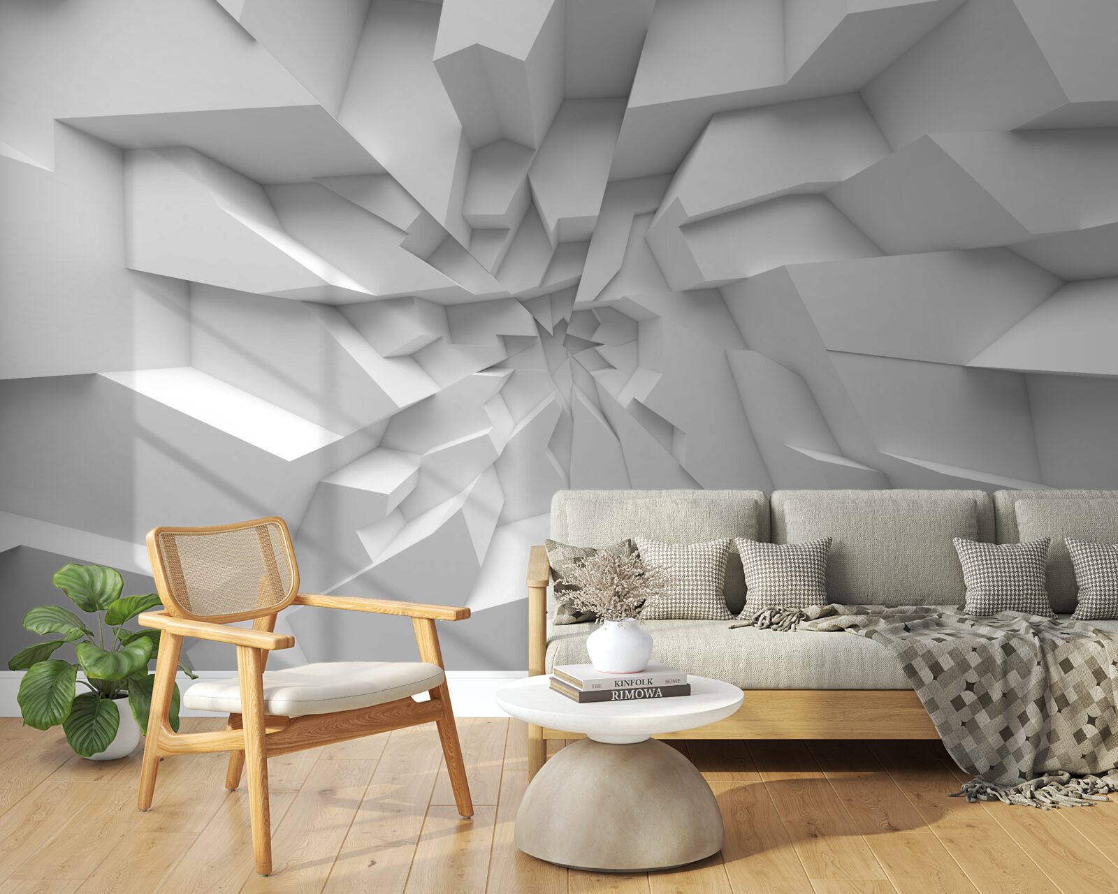 Papier peint formes abstraites 3d