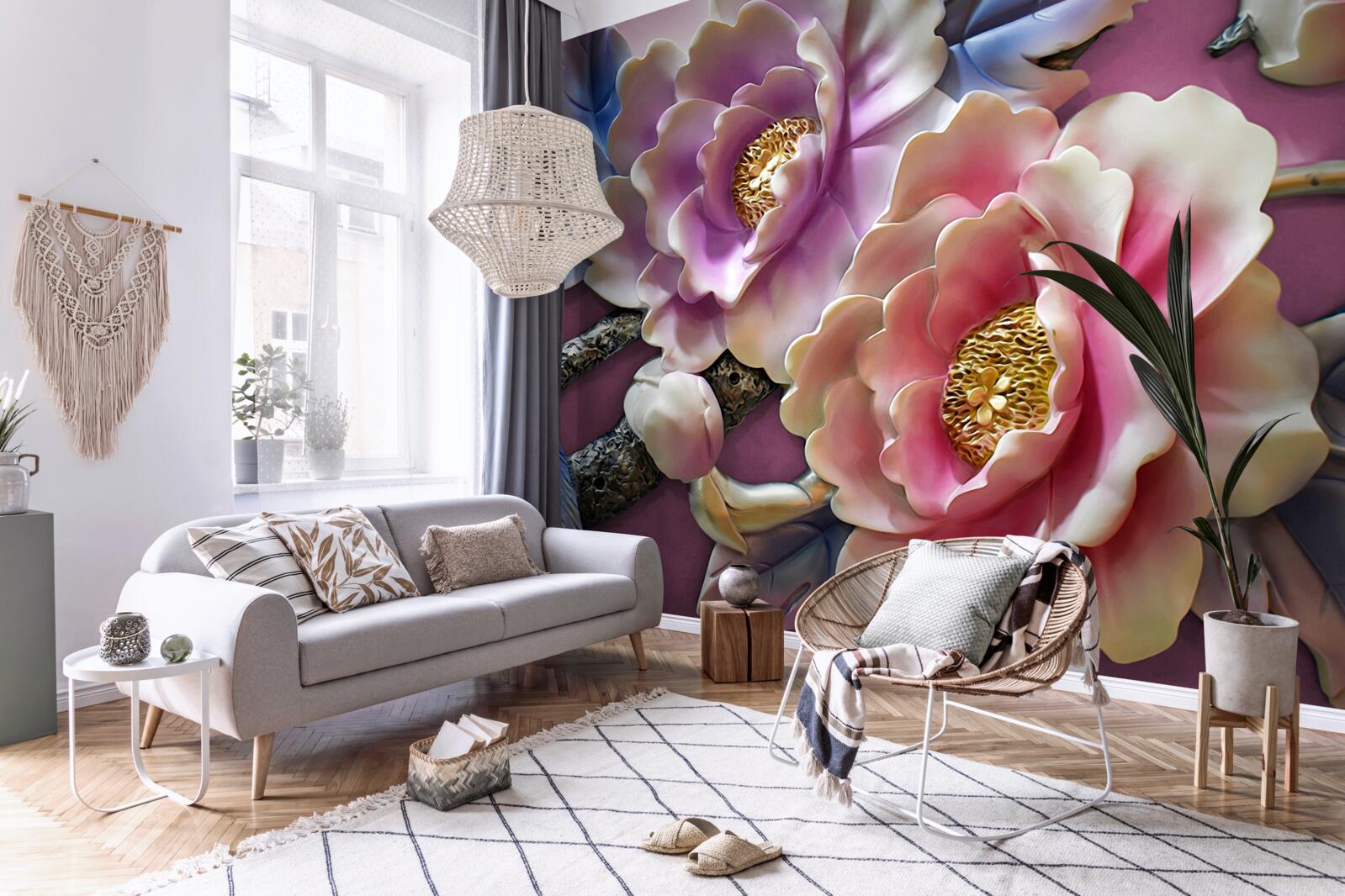 Papier peint des fleurs tranquilles et gracieuses