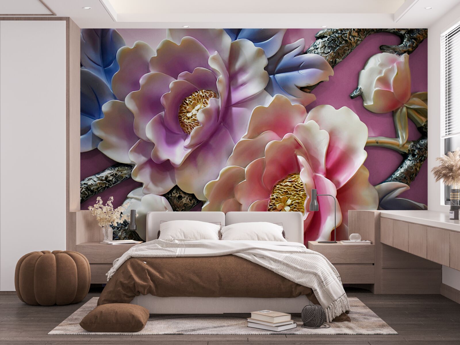 Papier peint des fleurs tranquilles et gracieuses