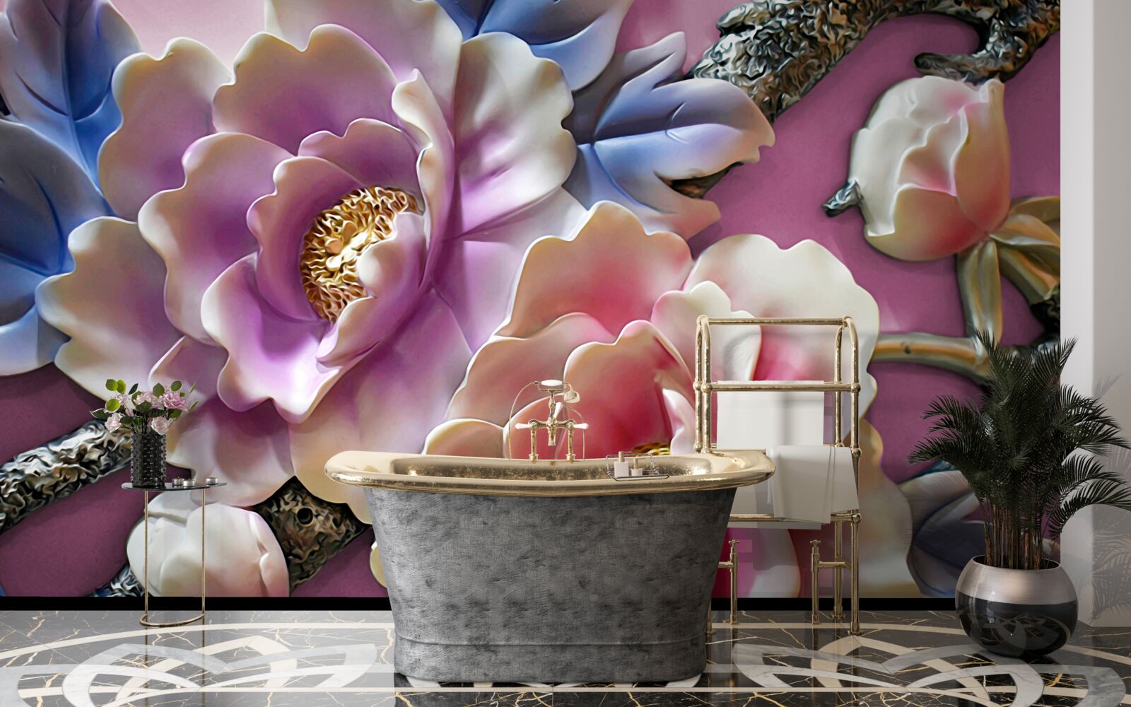 Papier peint des fleurs tranquilles et gracieuses