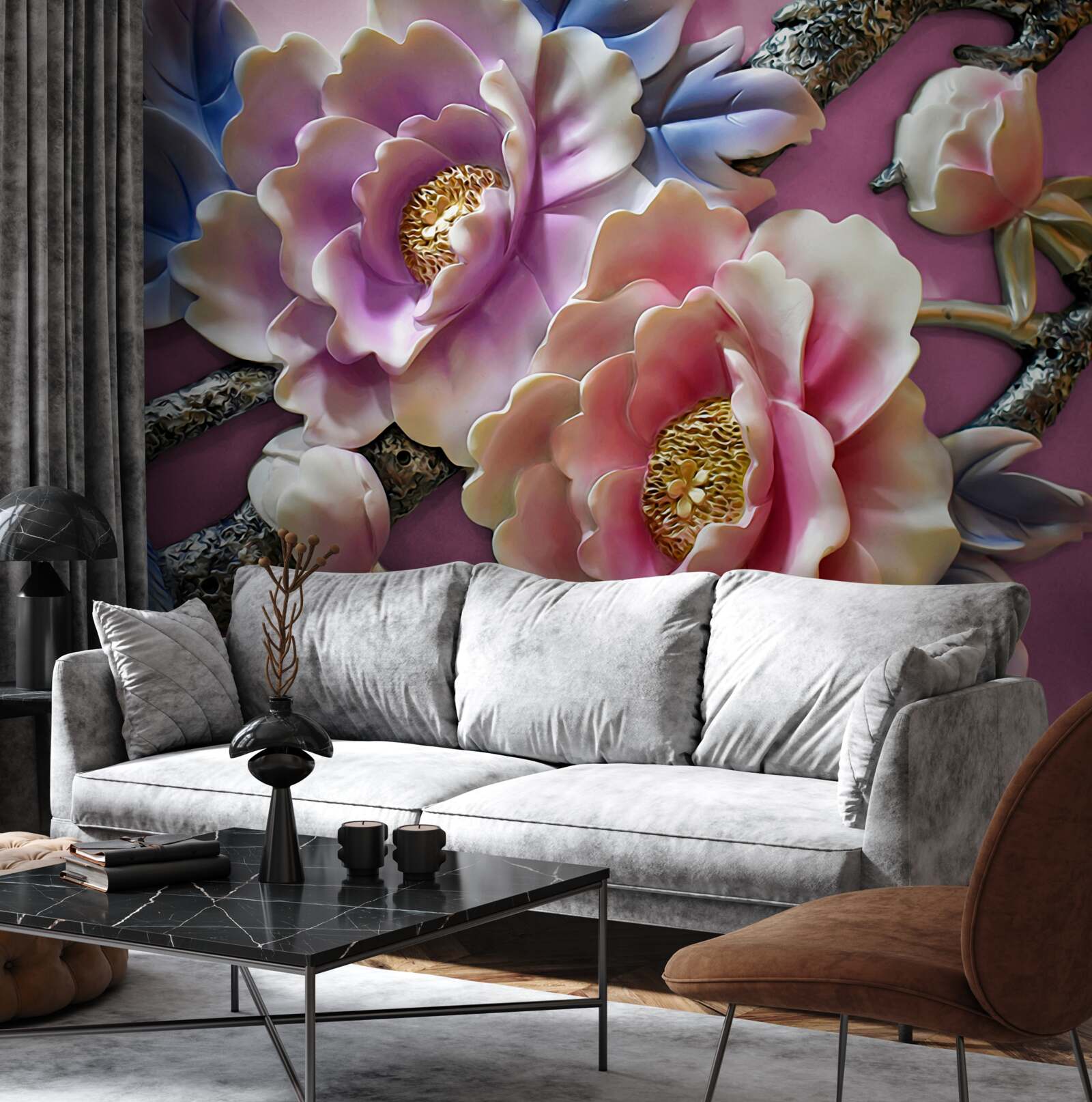 Papier peint des fleurs tranquilles et gracieuses