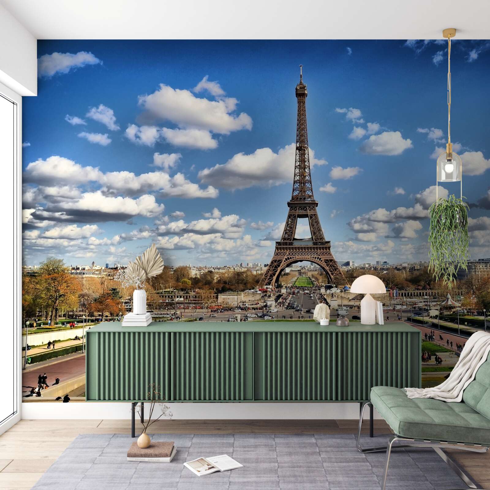 Papier peint vue estivale de paris