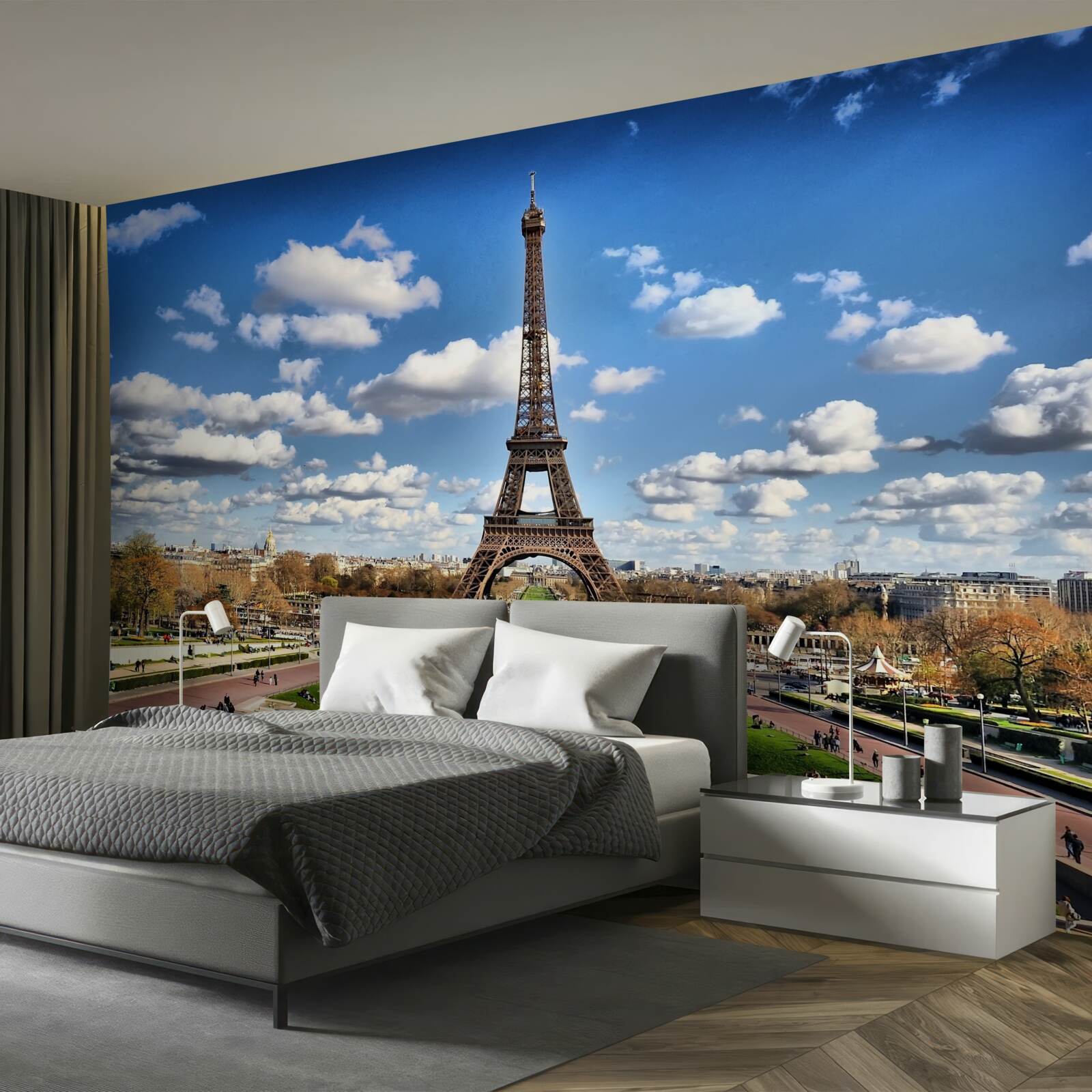 Papier peint vue estivale de paris