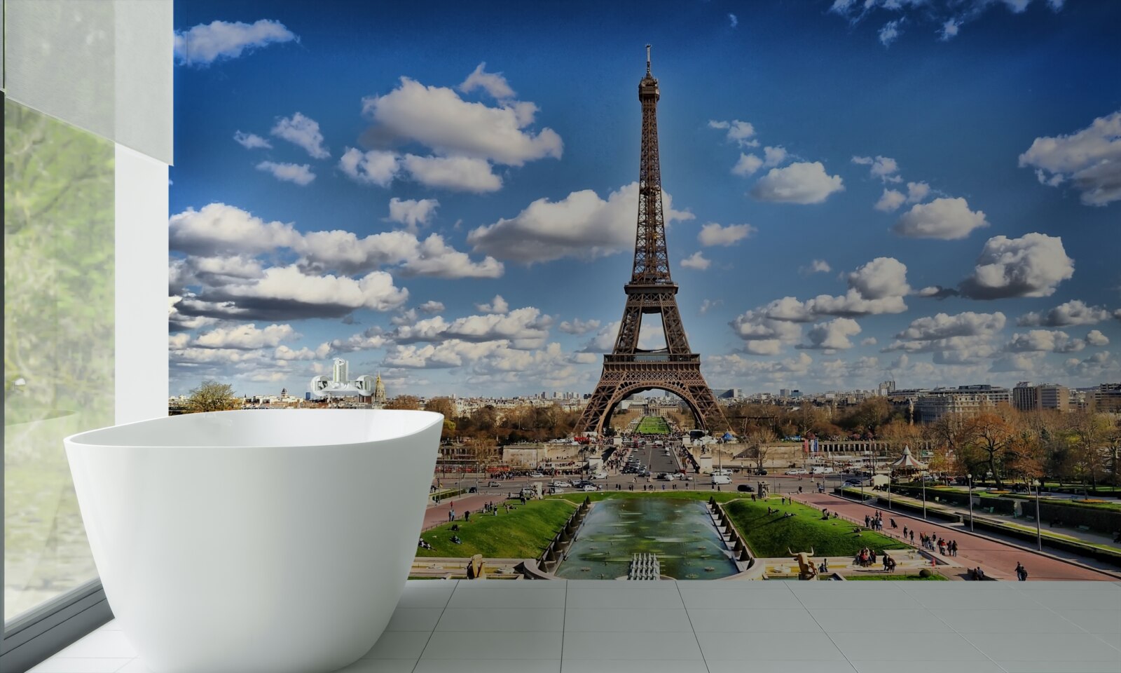 Papier peint vue estivale de paris