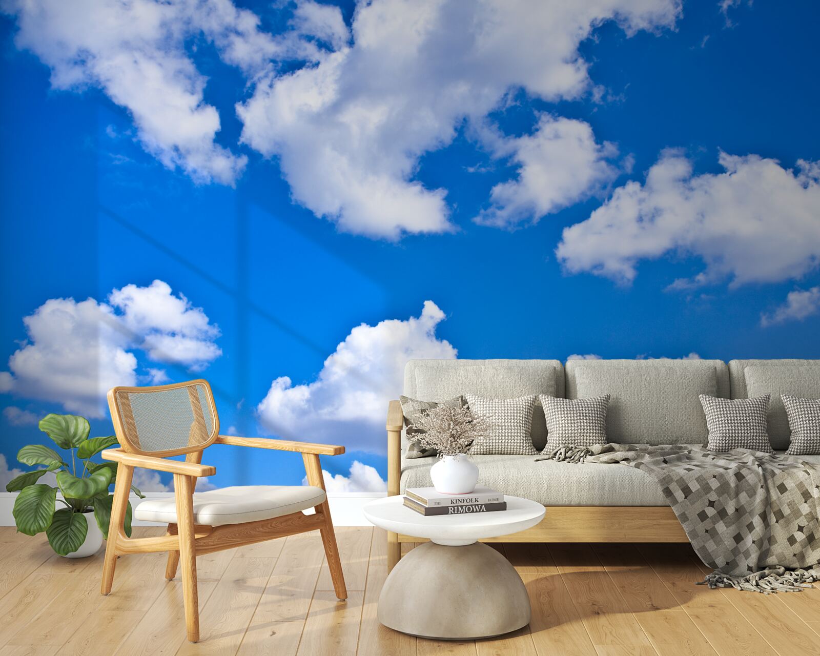Papier peint nuages flottant dans le ciel bleu