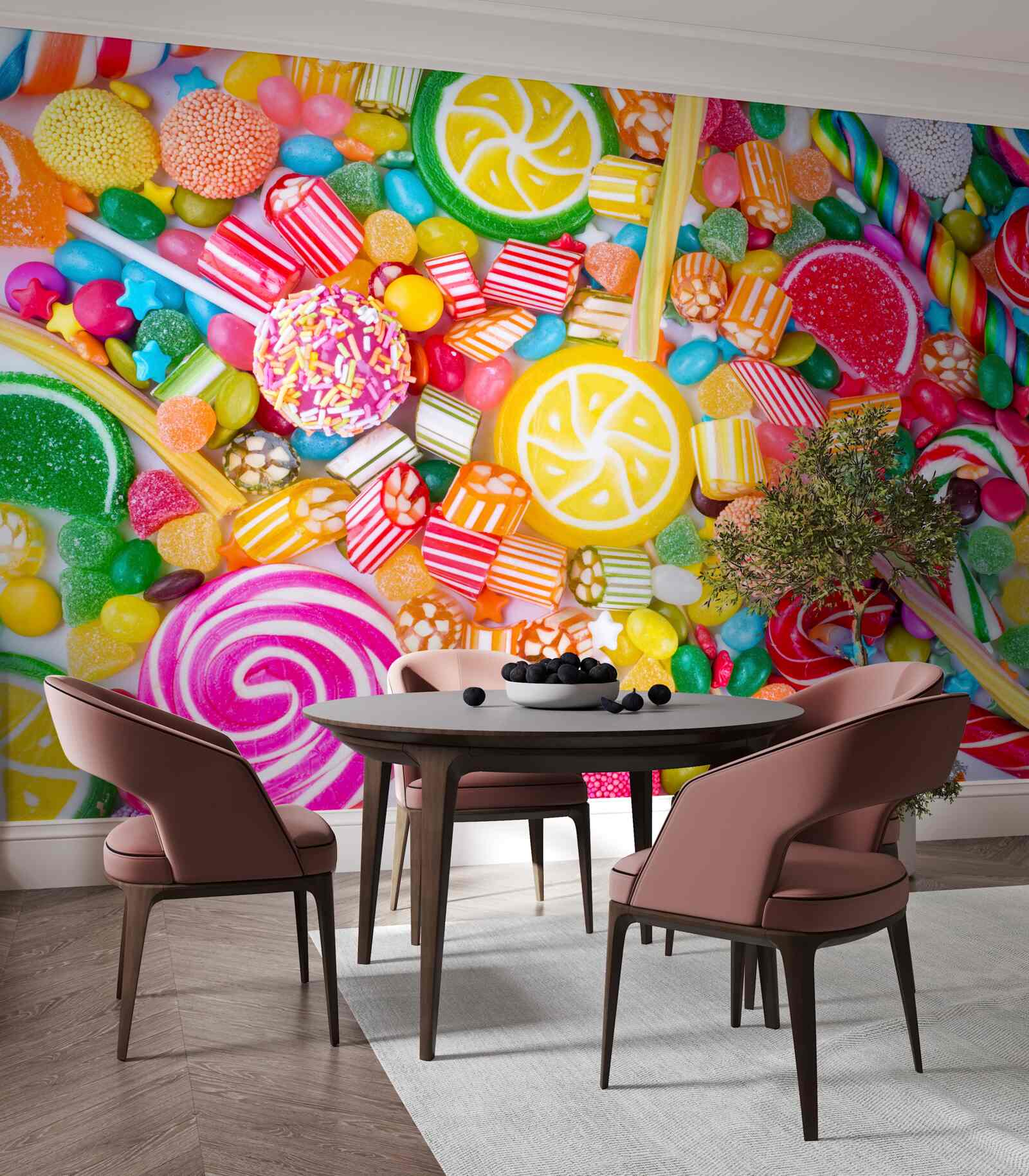 Papier peint bonbons juteux