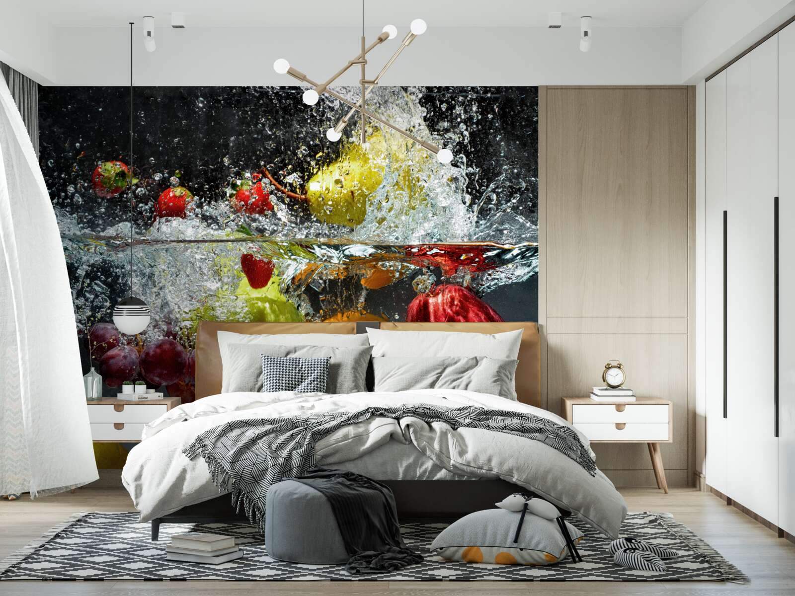 Papier peint légumes et fruits sous l'eau