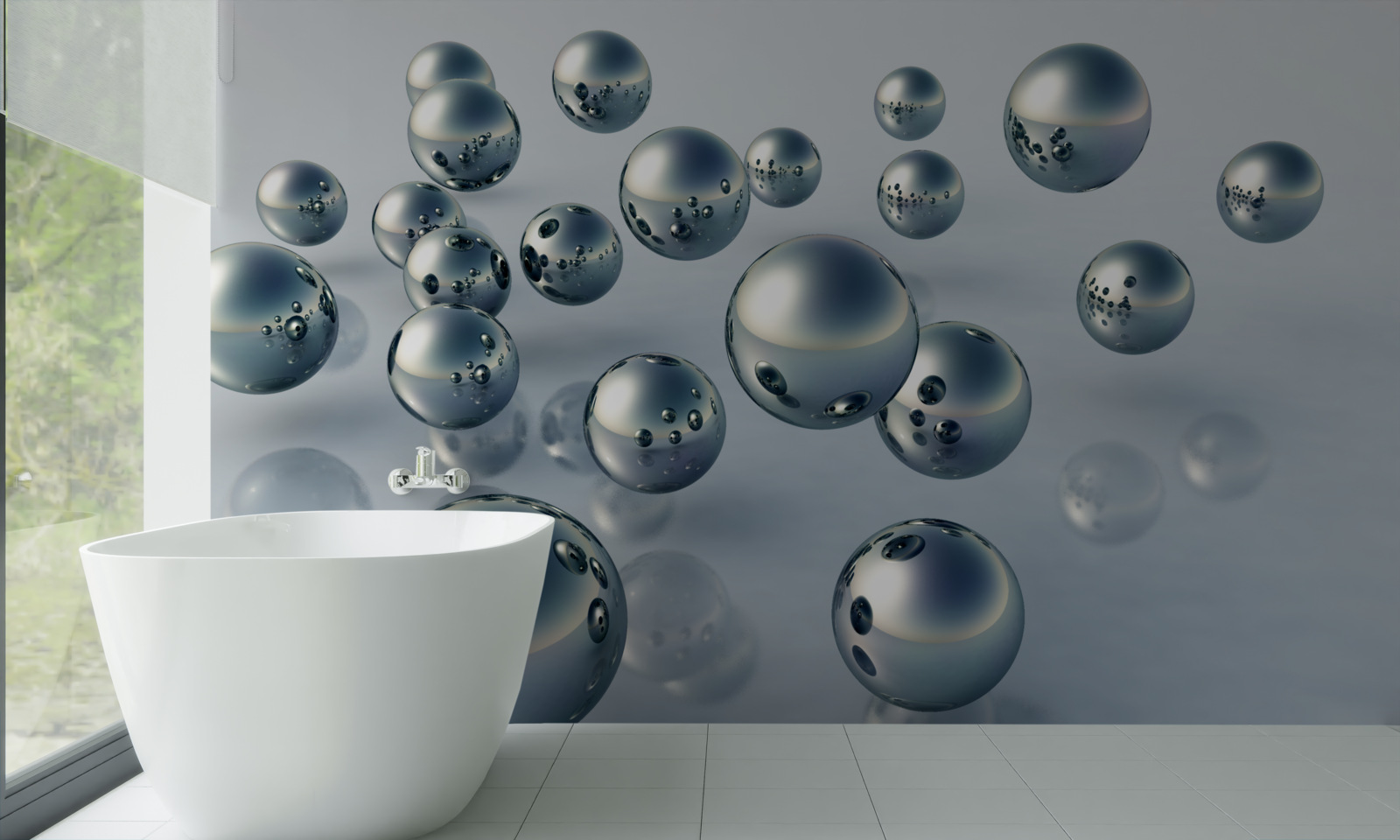 Papier peint les balles volantes sont visibles dans le reflet
