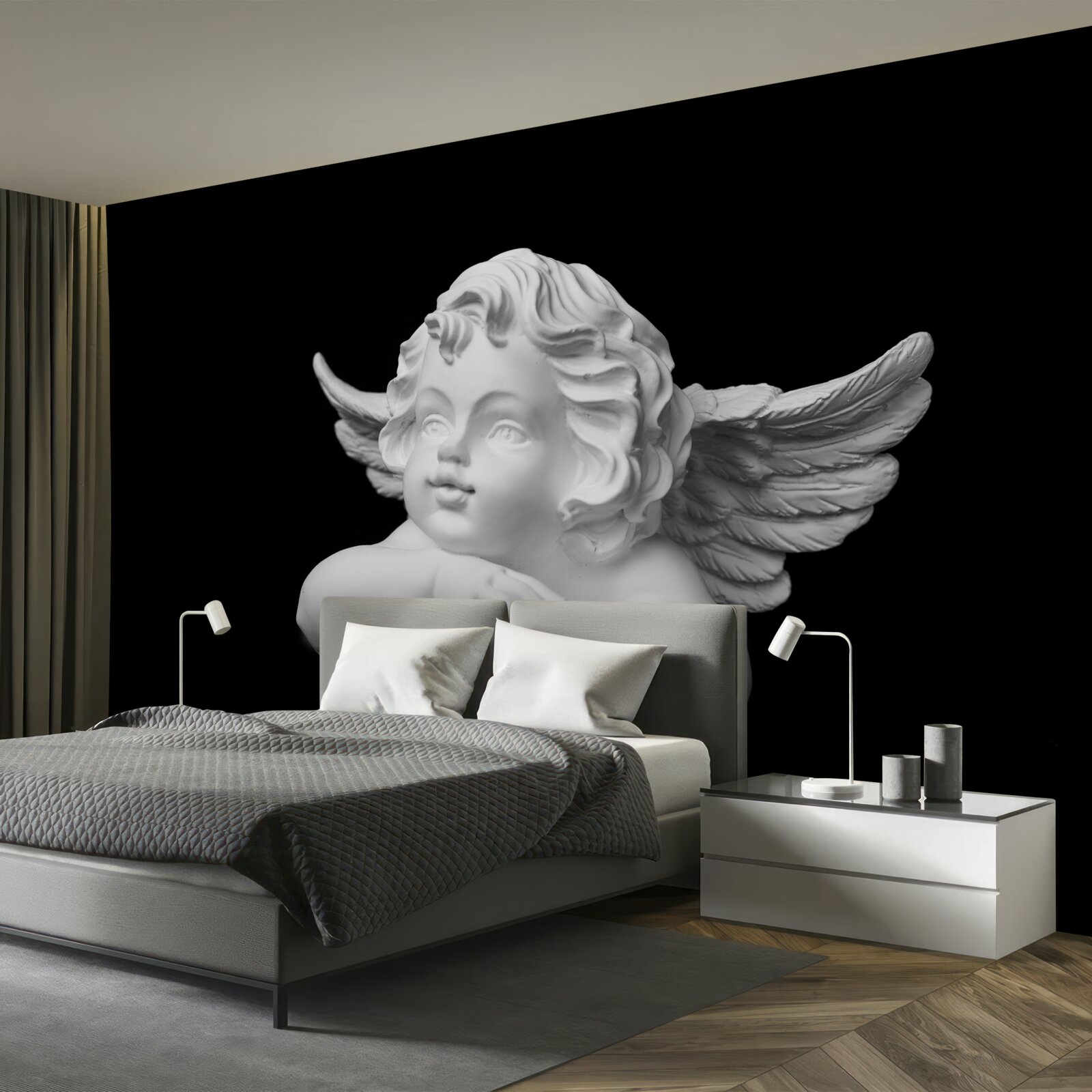 Papier peint ange sculpté dans la pierre