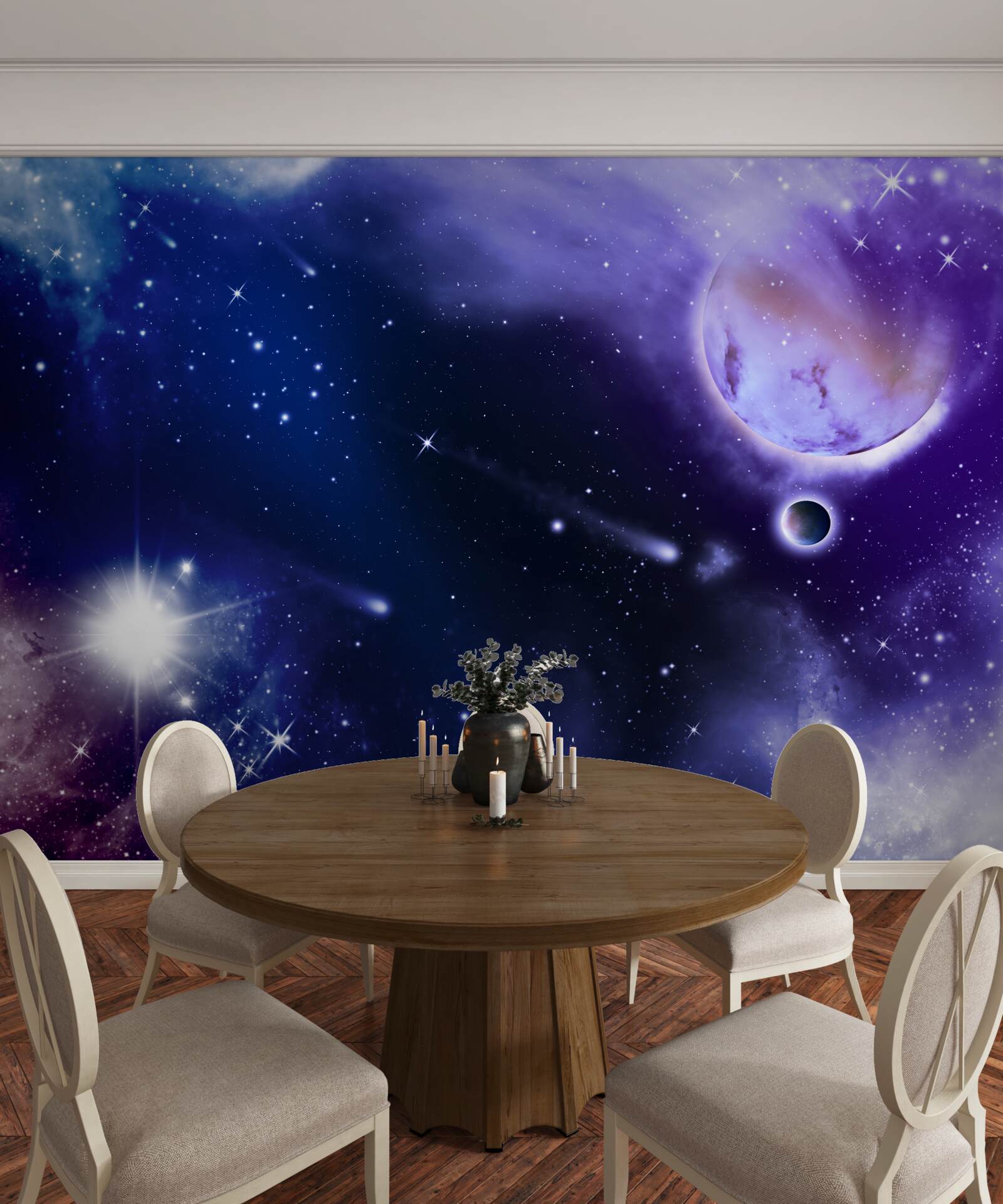 Papier peint étoiles et comètes dans l'espace