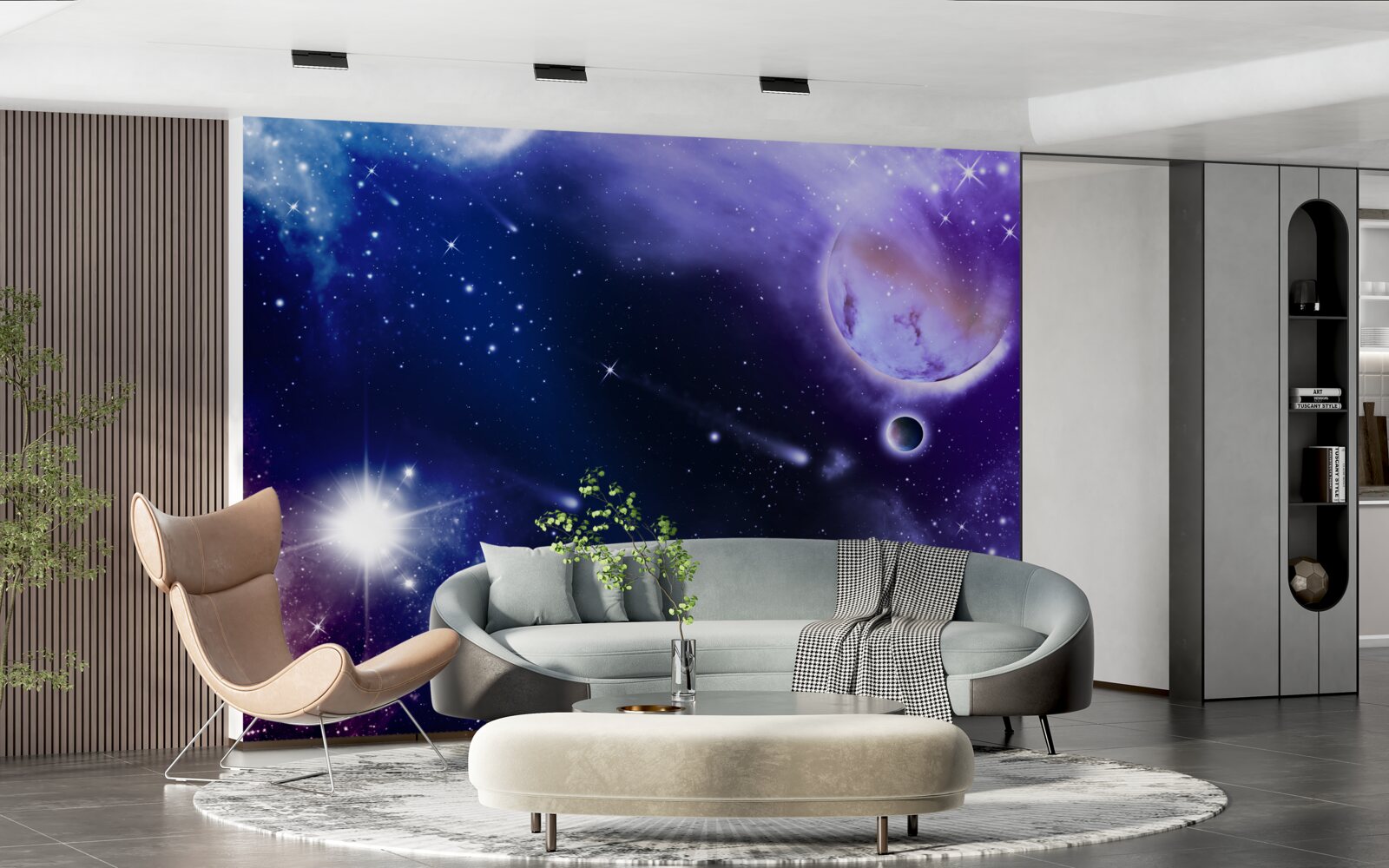 Papier peint étoiles et comètes dans l'espace