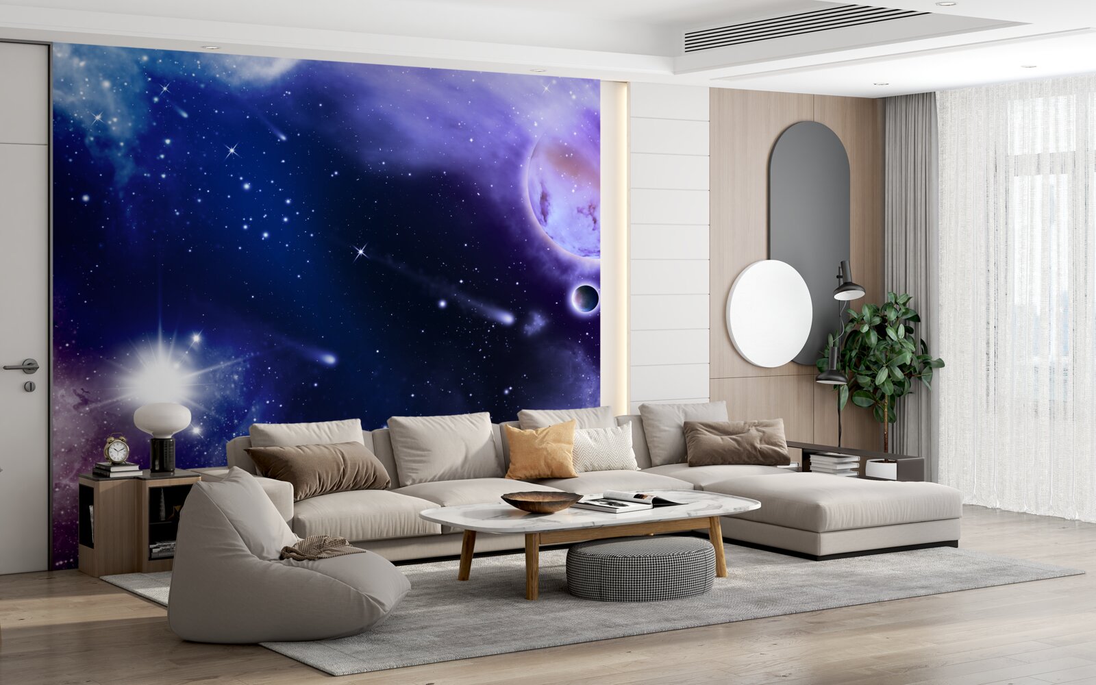 Papier peint étoiles et comètes dans l'espace