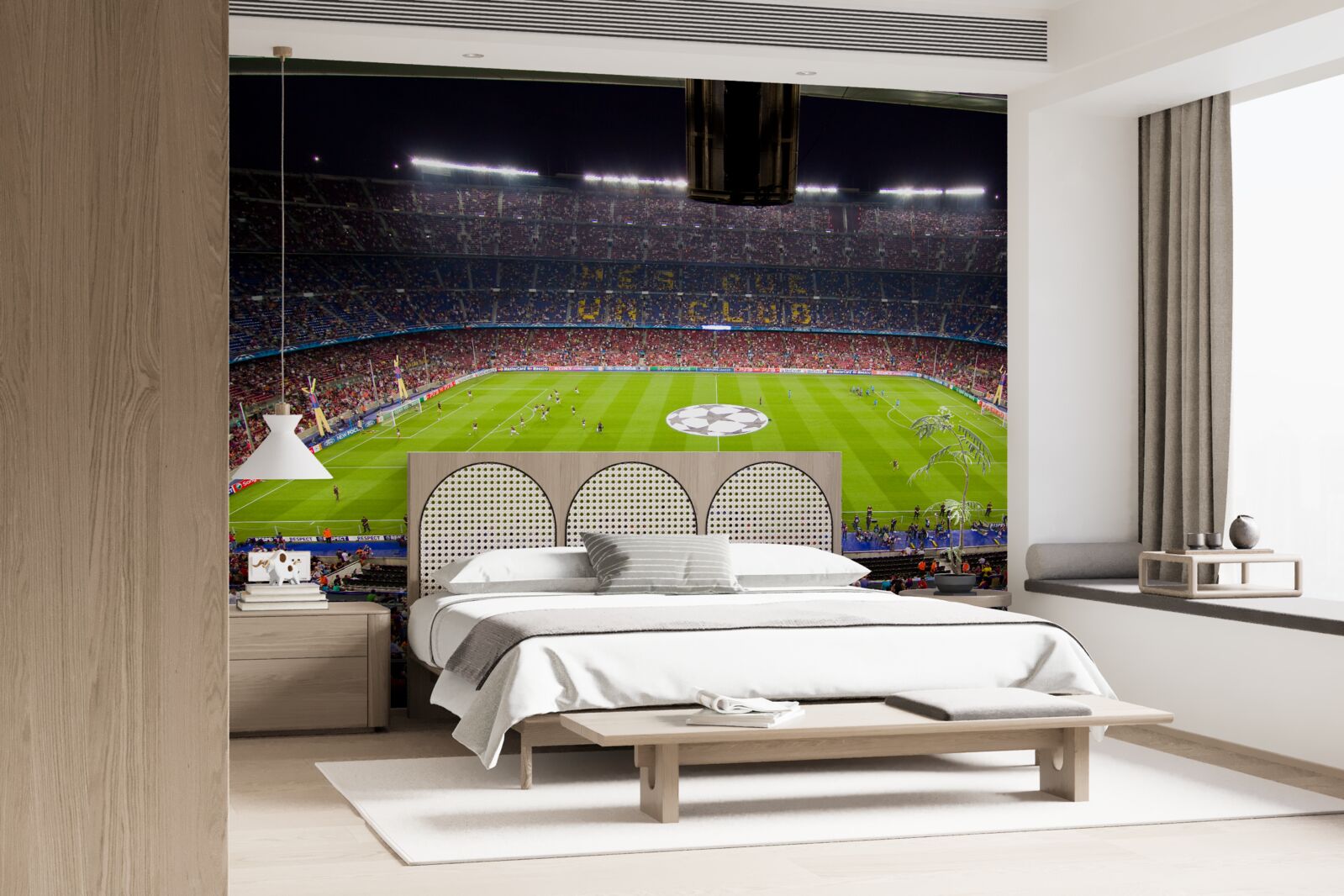 Papier peint terrain de football avec spectateurs