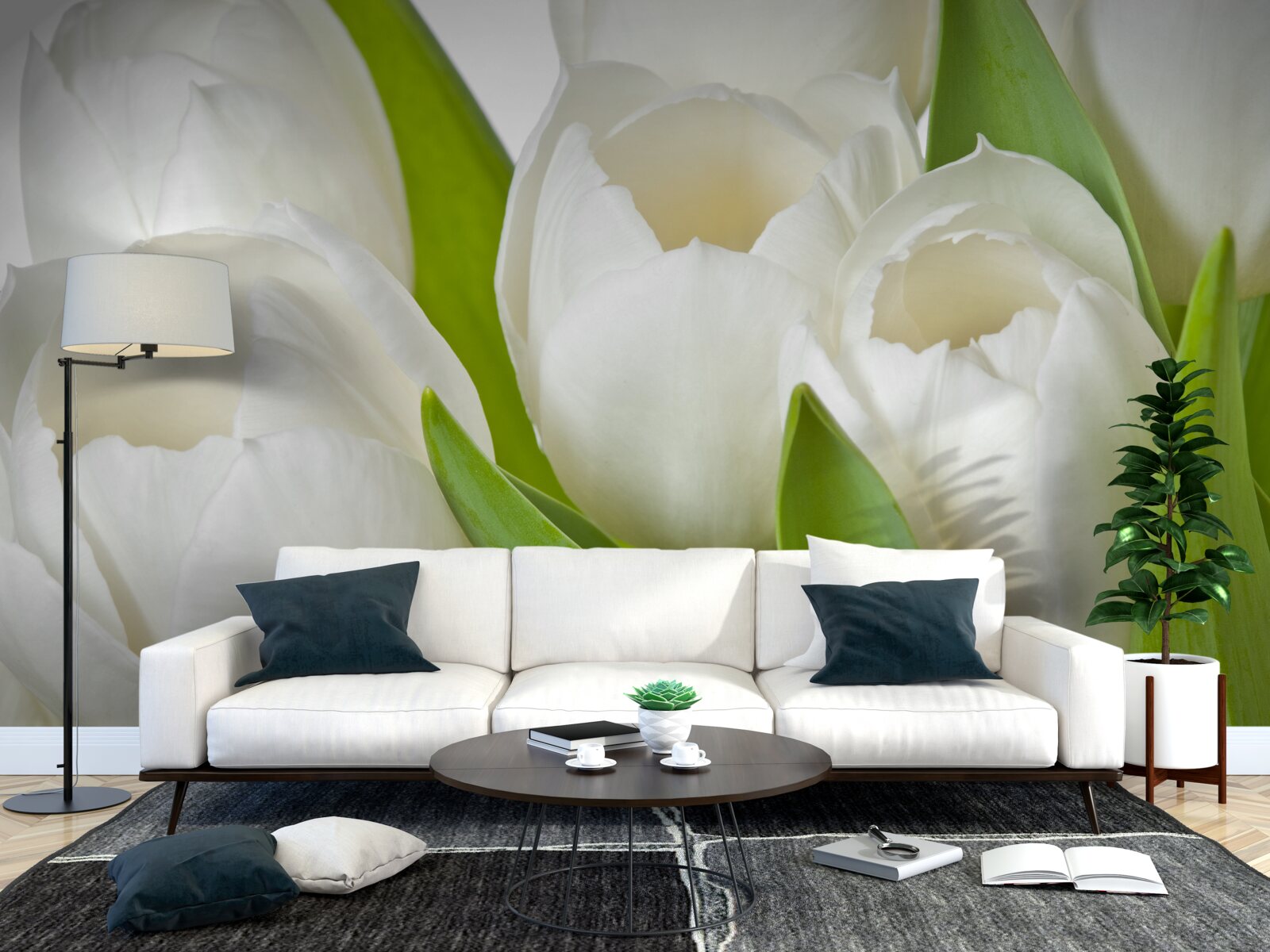 Papier peint composition élégante de tulipes sophistiquées