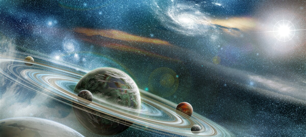 Papier peint les planètes et les galaxies dans l'univers