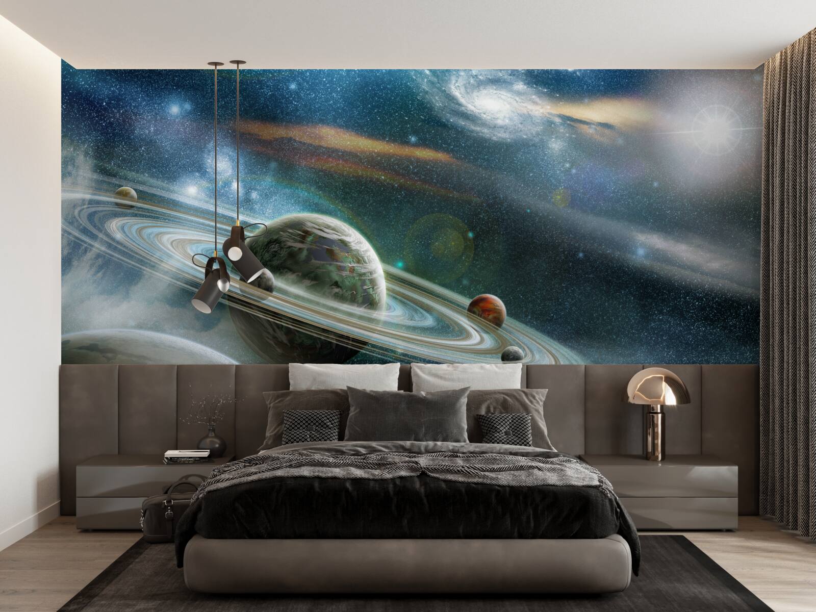 Papier peint les planètes et les galaxies dans l'univers