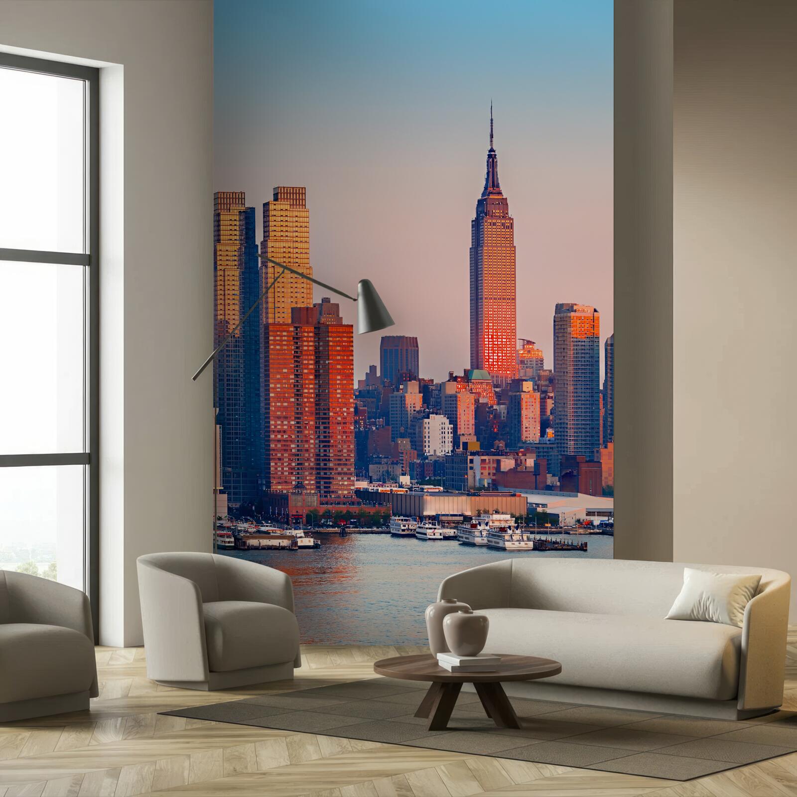 Papier peint le soleil se couche sur new york