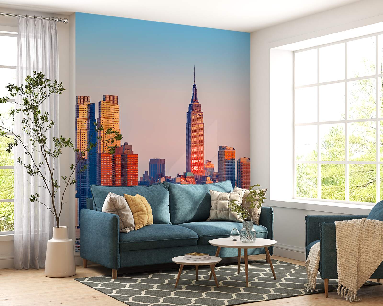 Papier peint le soleil se couche sur new york