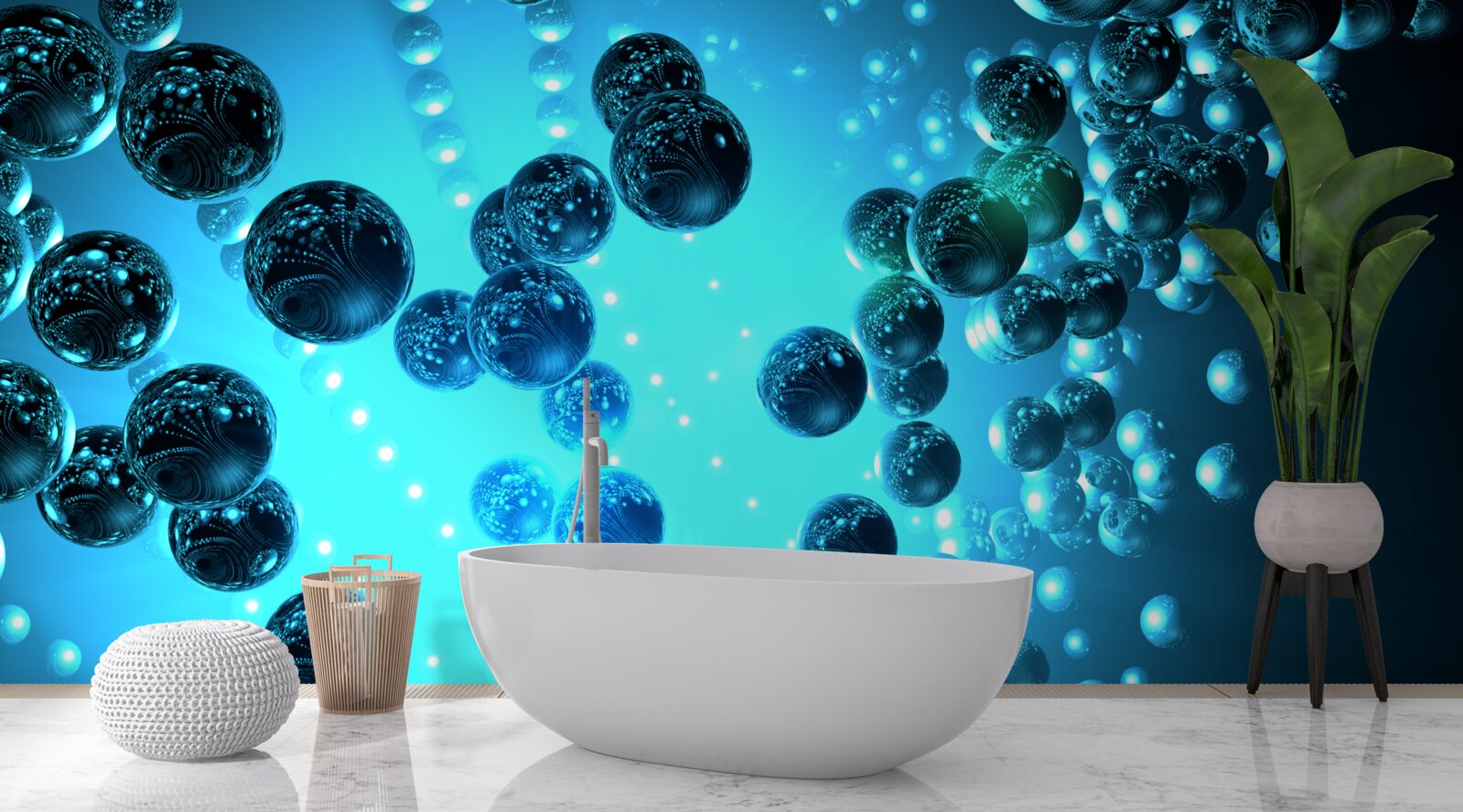 Papier peint l'eau dans un verre est composée de molécules