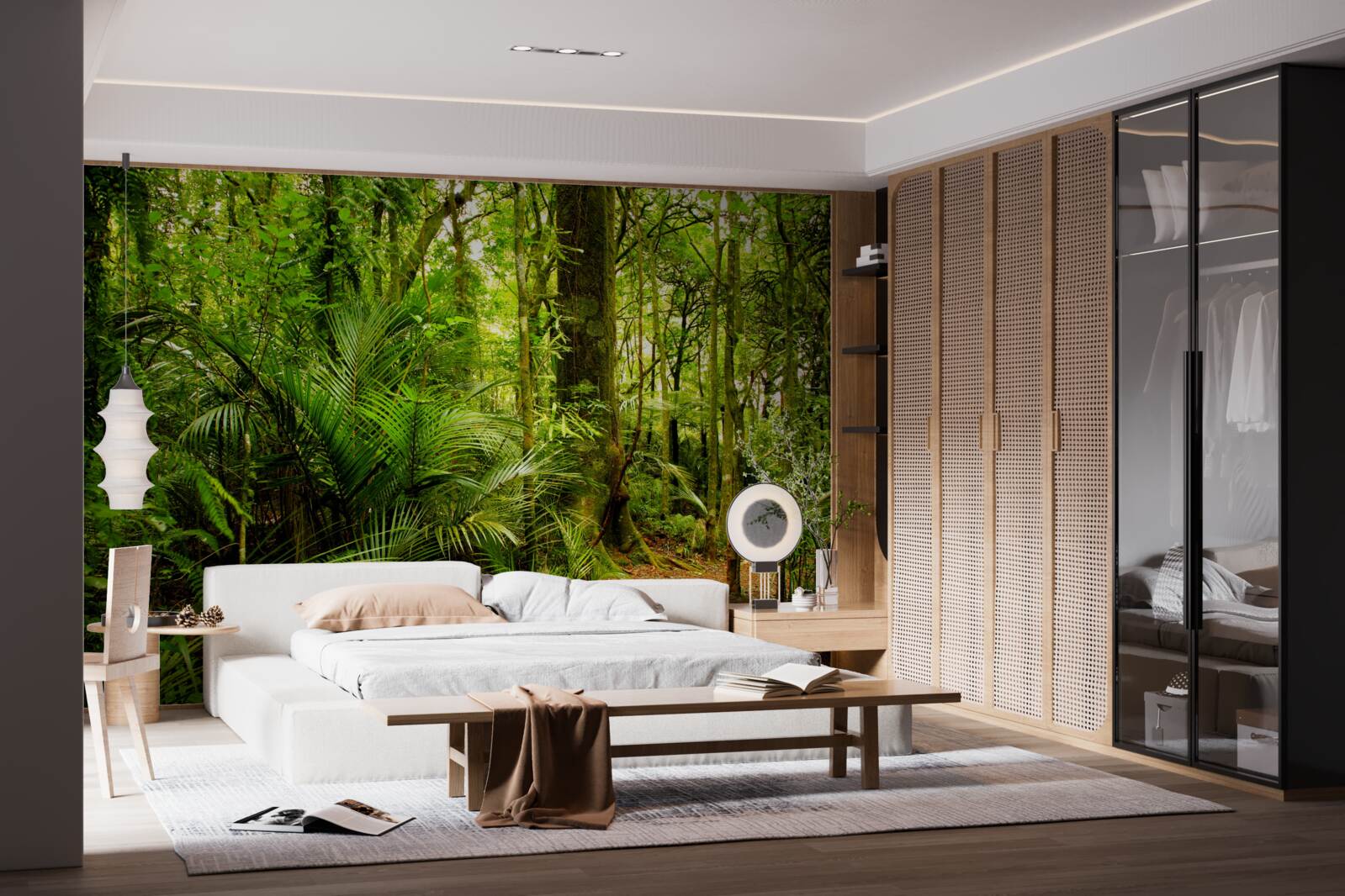 Papier peint des forêts tropicales luxuriantes d'émeraude