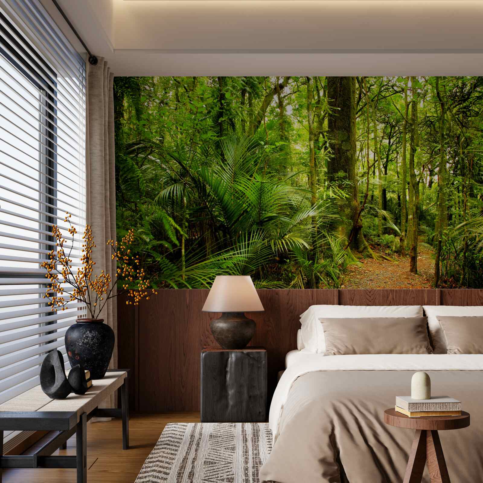 Papier peint des forêts tropicales luxuriantes d'émeraude
