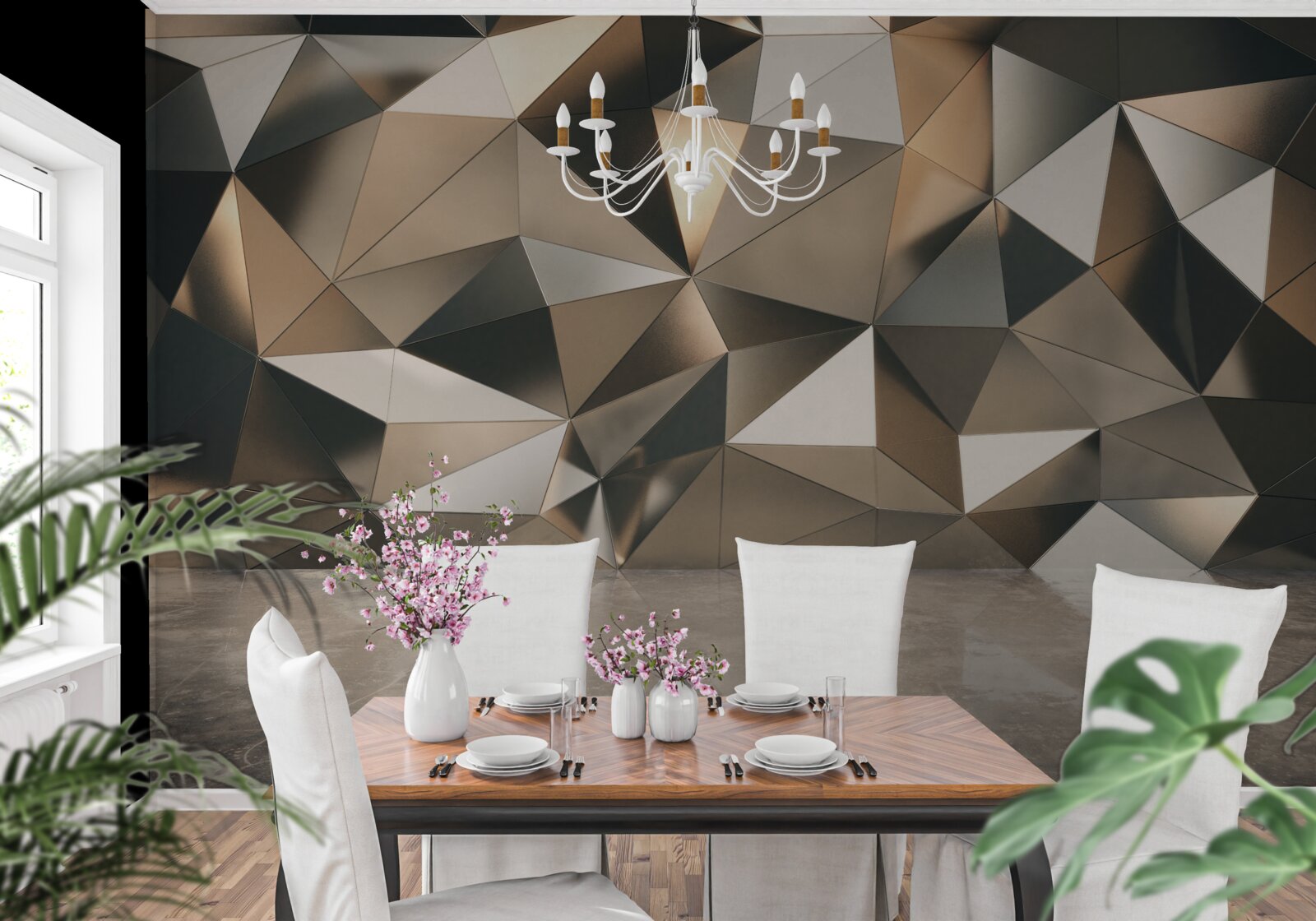 Papier peint formes abstraites sur le mur