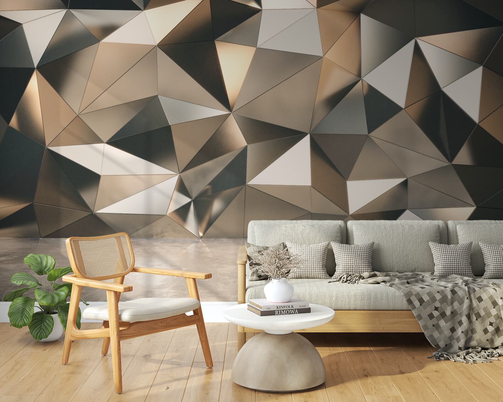 Papier peint formes abstraites sur le mur