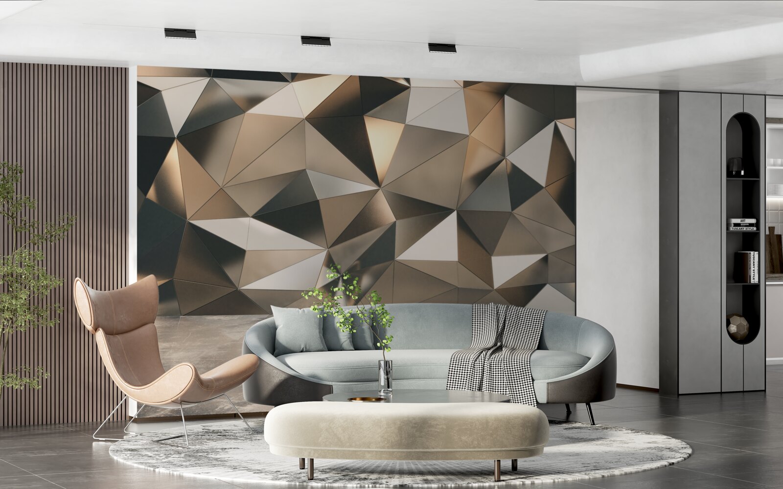 Papier peint formes abstraites sur le mur