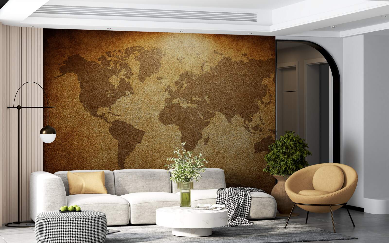 Papier peint globe terrestre avec continents