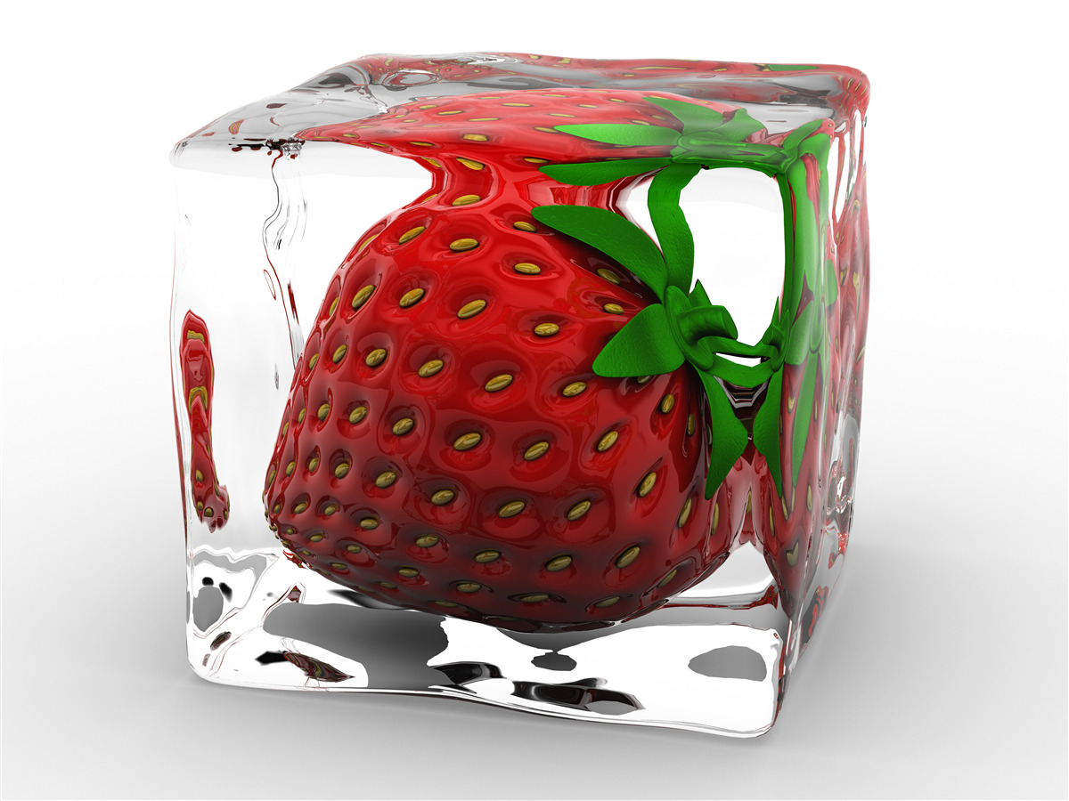 Papier peint fraises congelées