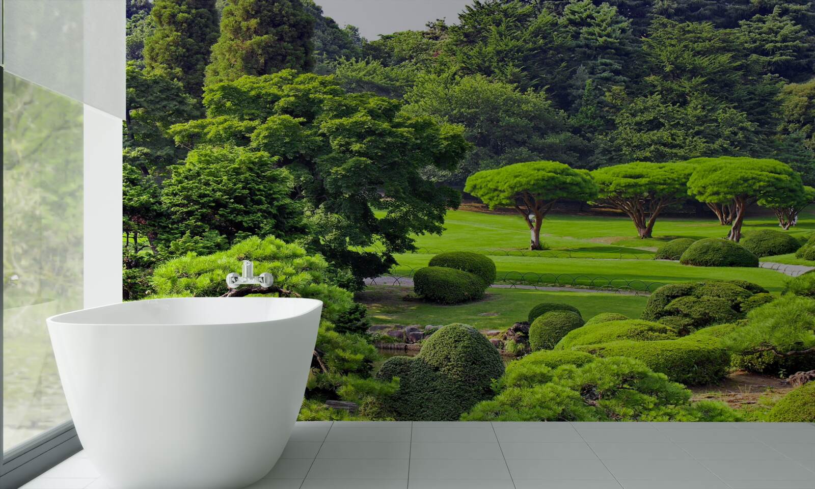 Papier peint des jardins couverts de verdure en été