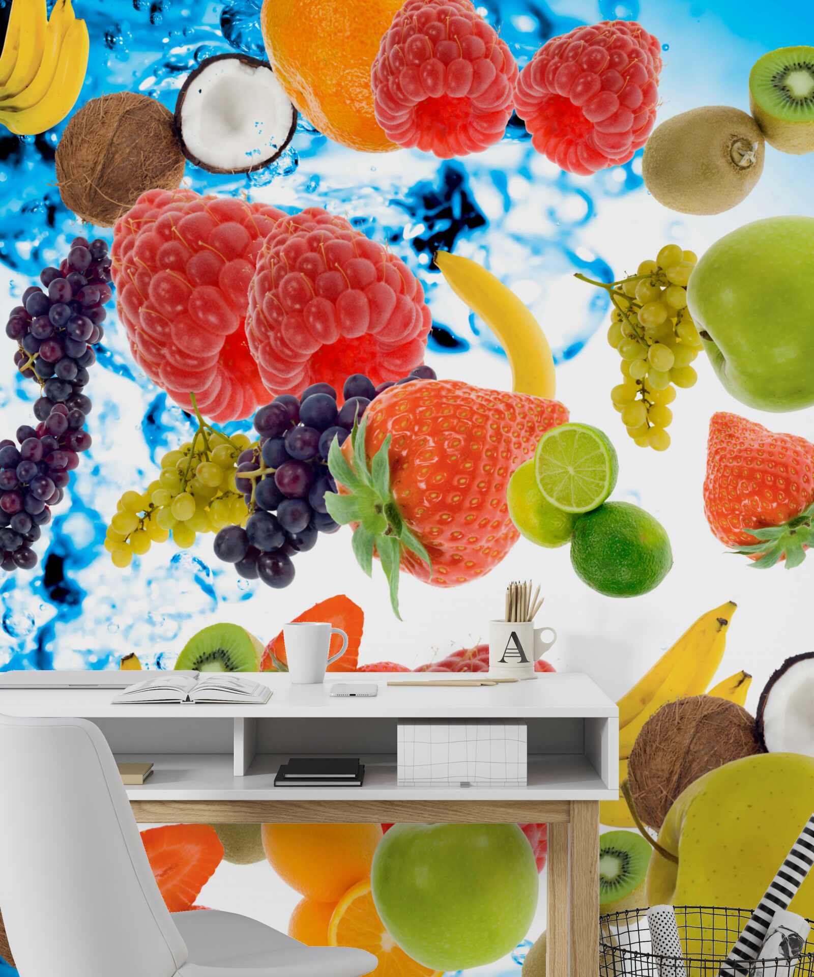 Papier peint fruits frais d'été dans de l'eau