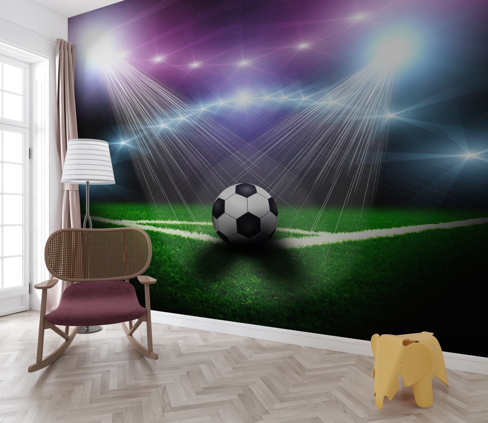 Papier peint le football sous les feux de la rampe