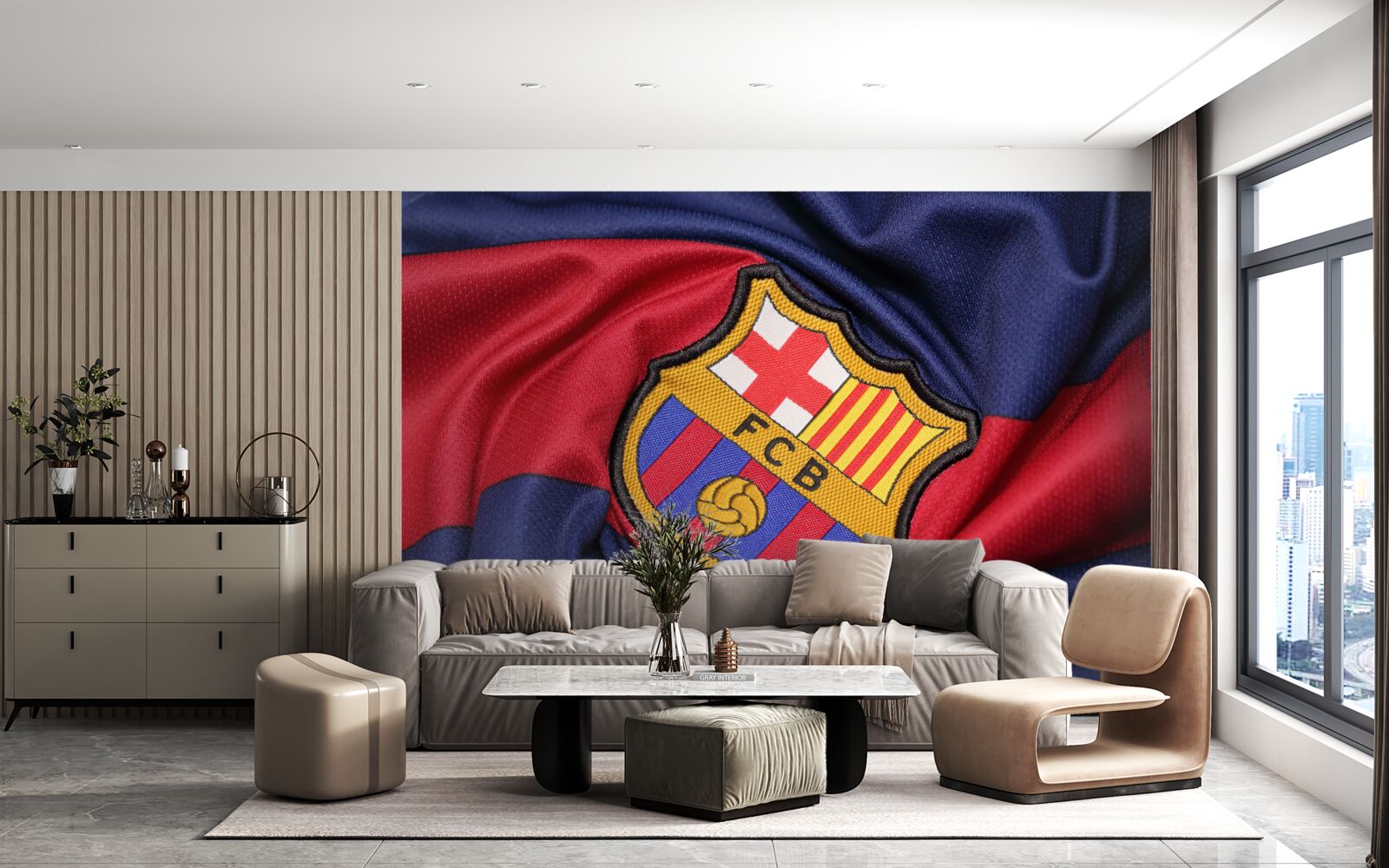 Papier peint emblème du club de football de Barcelone