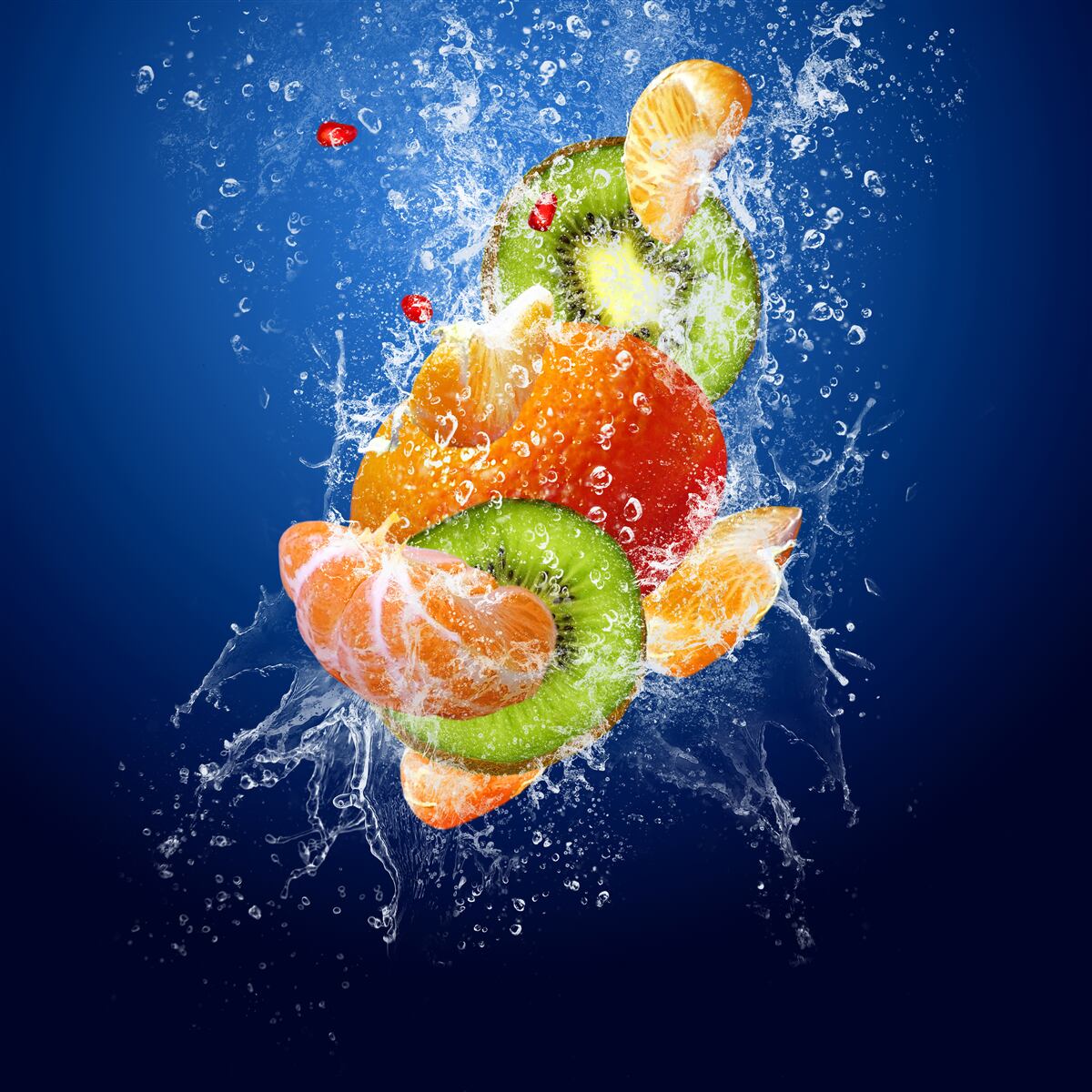 Papier peint Cocktail de fruits au kiwi et à la mandarine