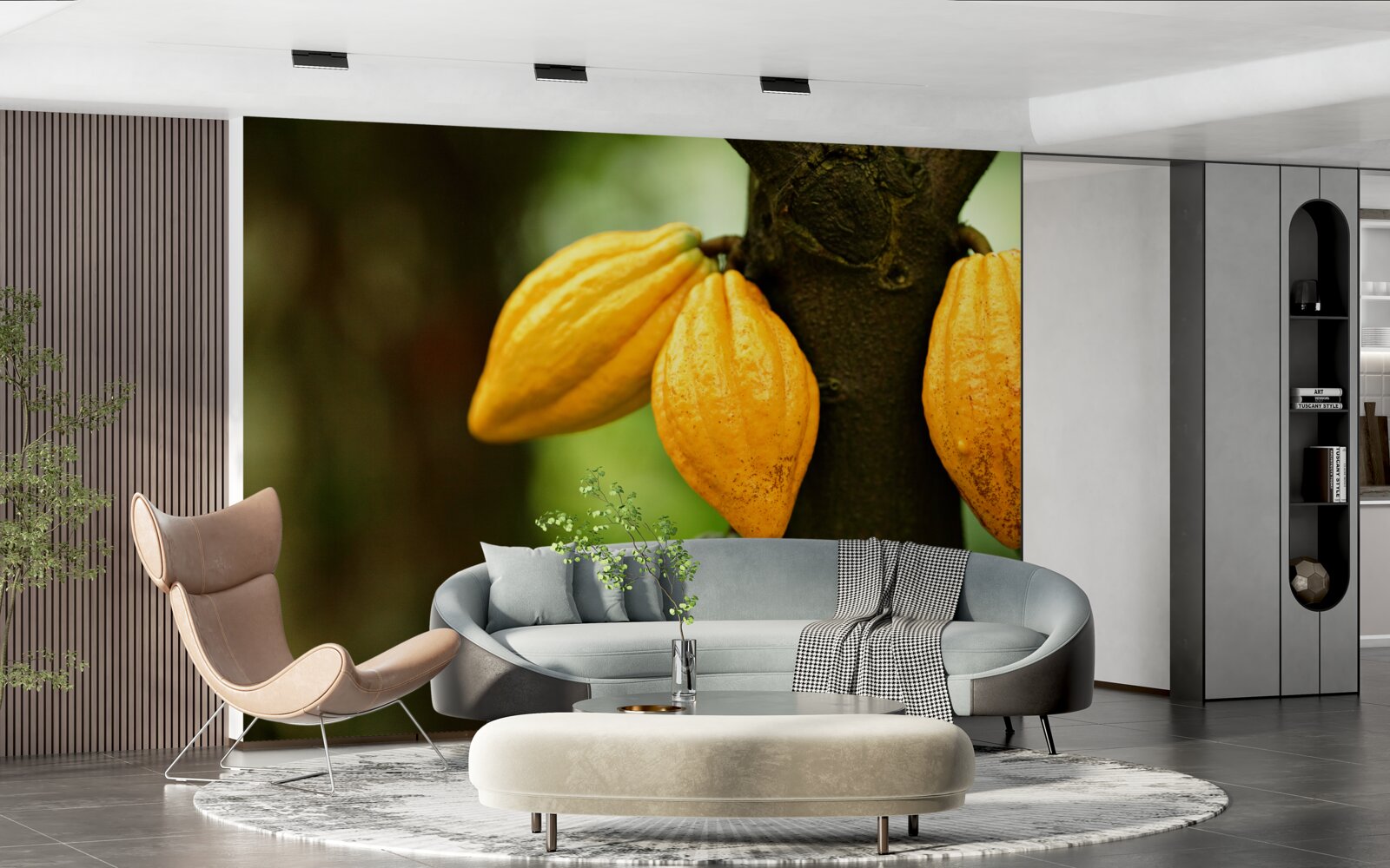 Papier peint grains de café sur la plante