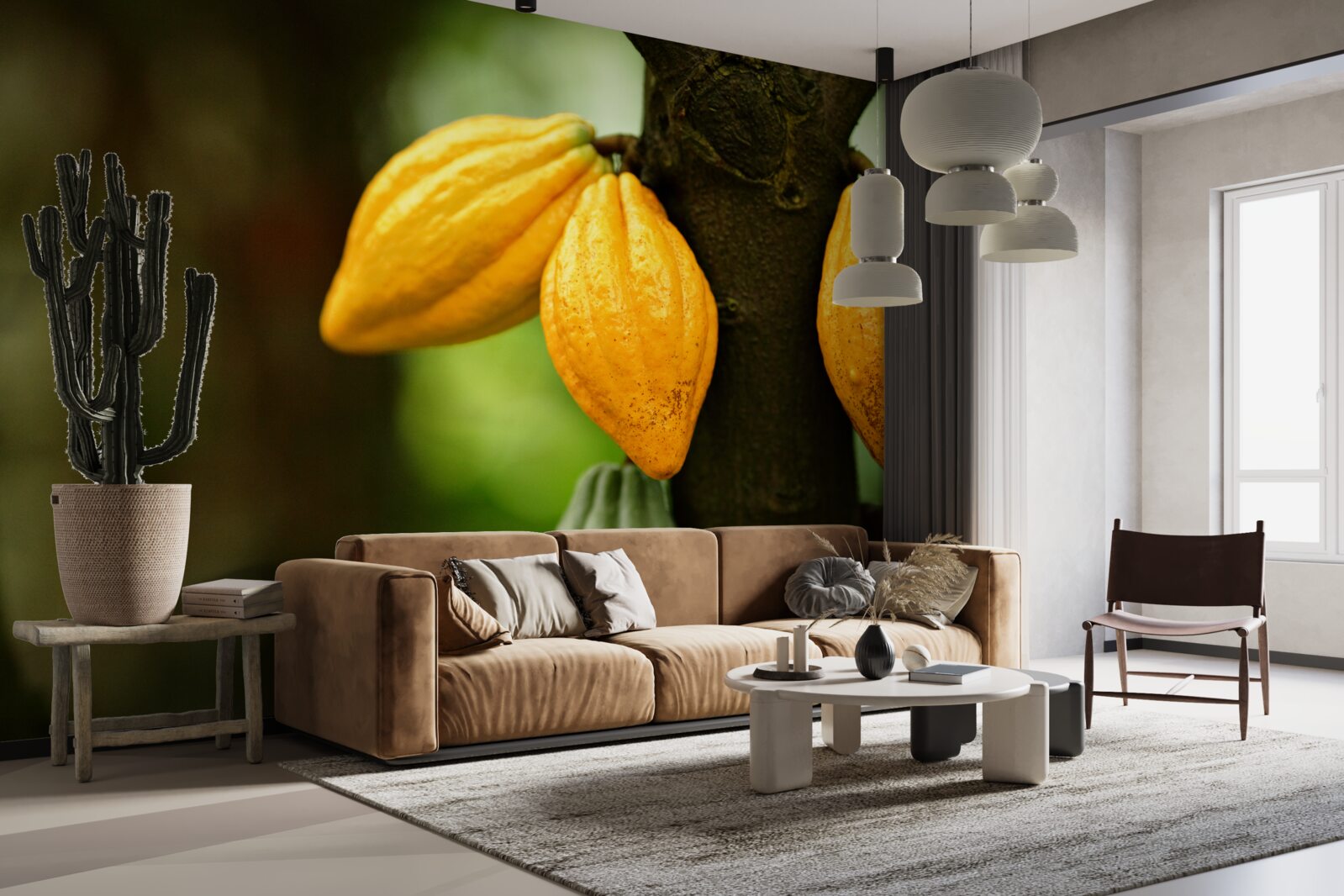 Papier peint grains de café sur la plante