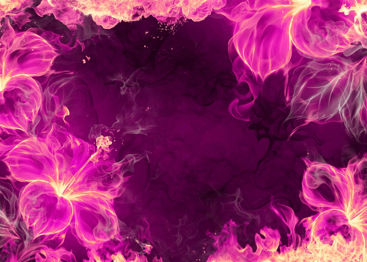 Papier peint boutons de fleurs de couleur lilas dans une forme abstraite