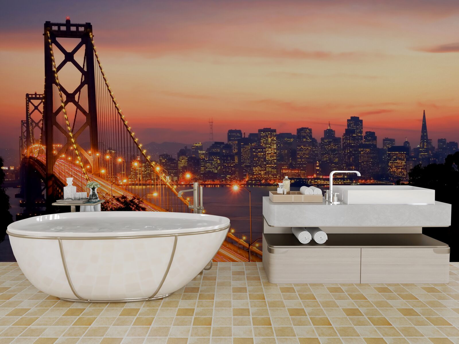 Papier peint san francisco s'illumine