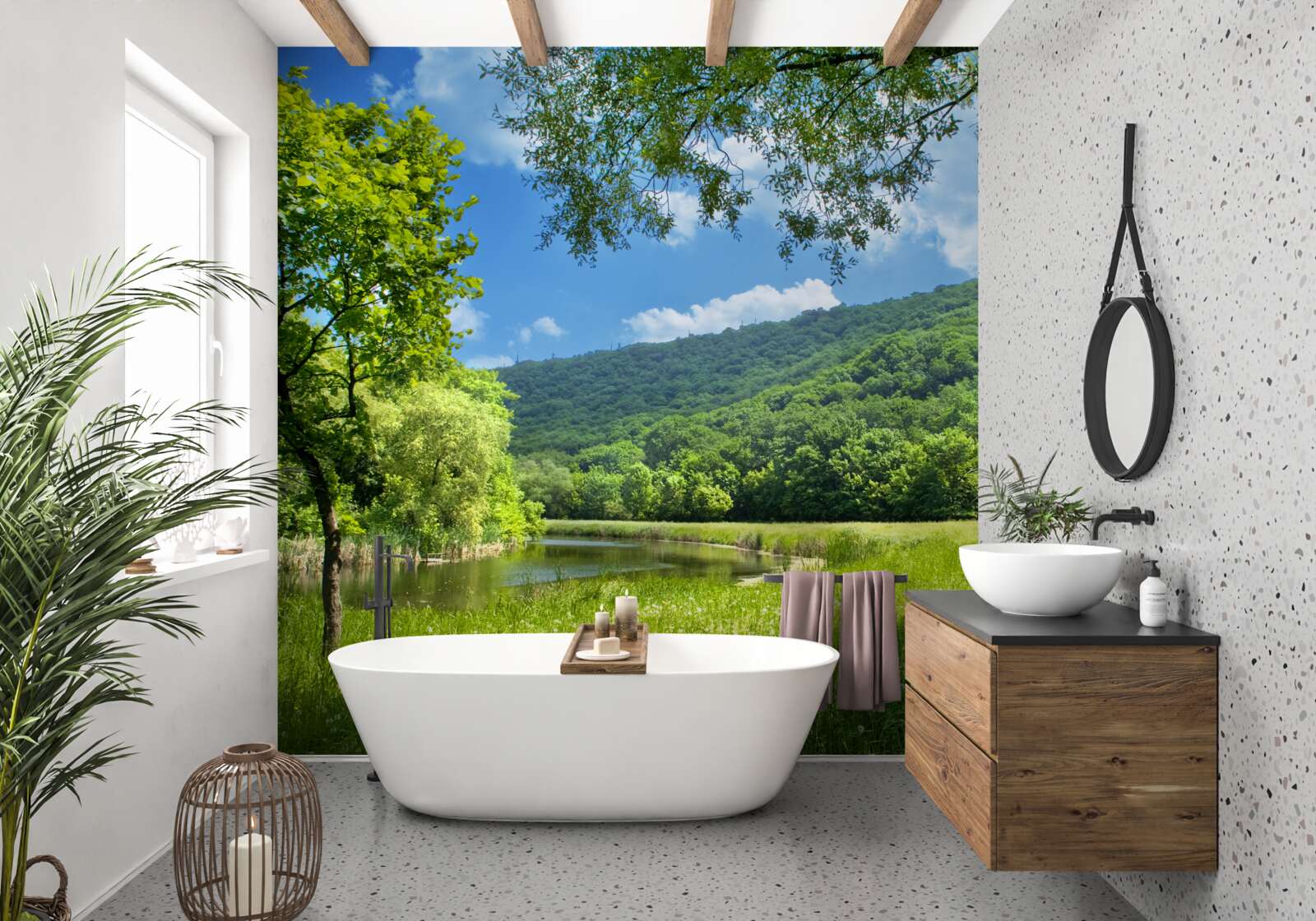 Papier peint l'été dans les forêts de montagne