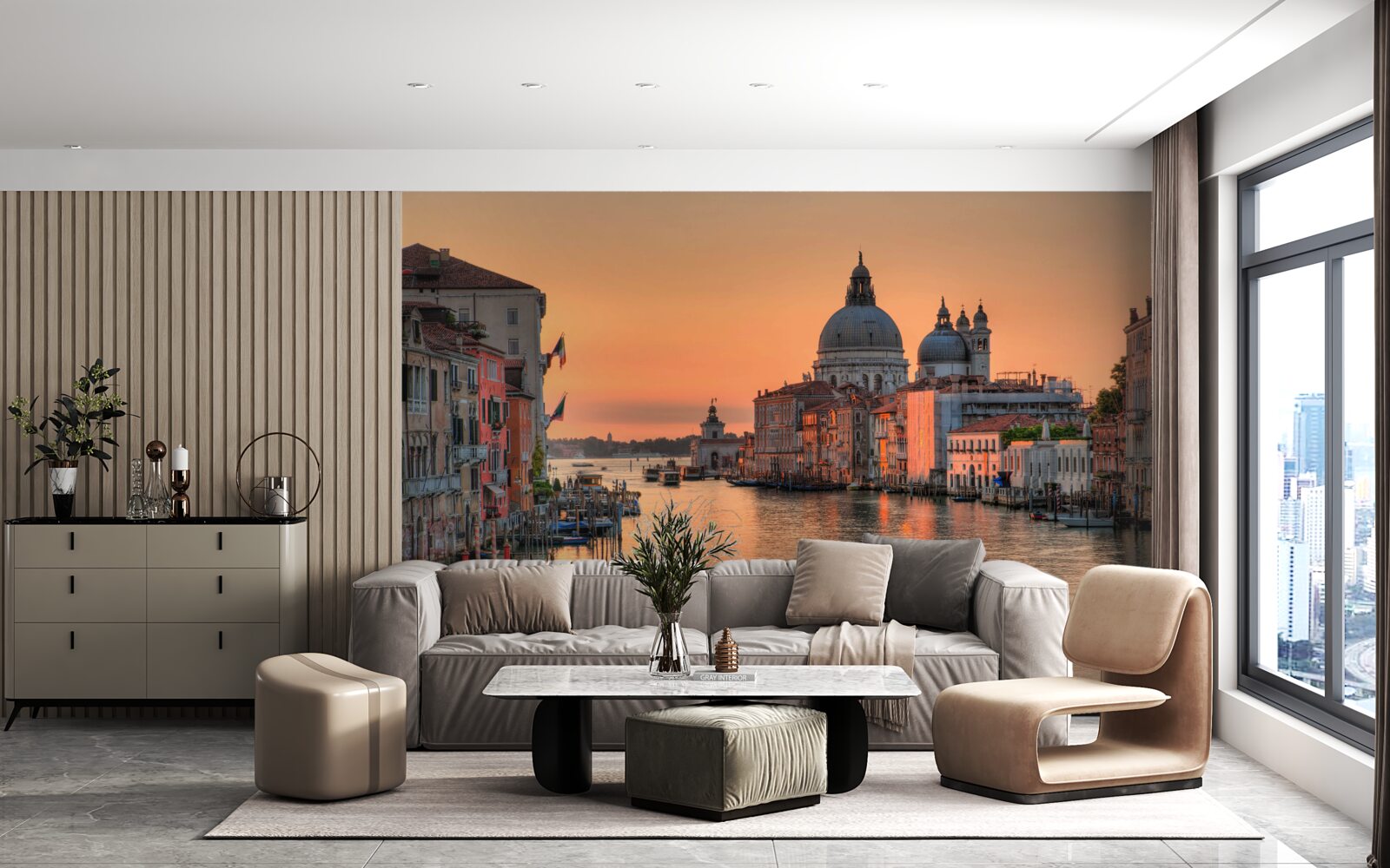 Papier peint venise au coucher du soleil