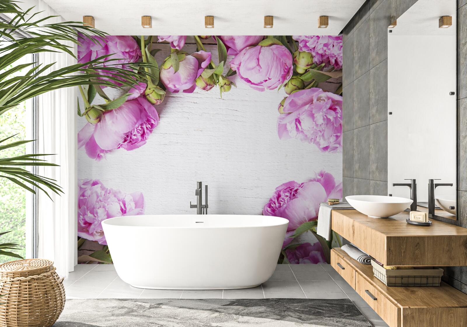 Papier peint fleurs violettes dans la décoration