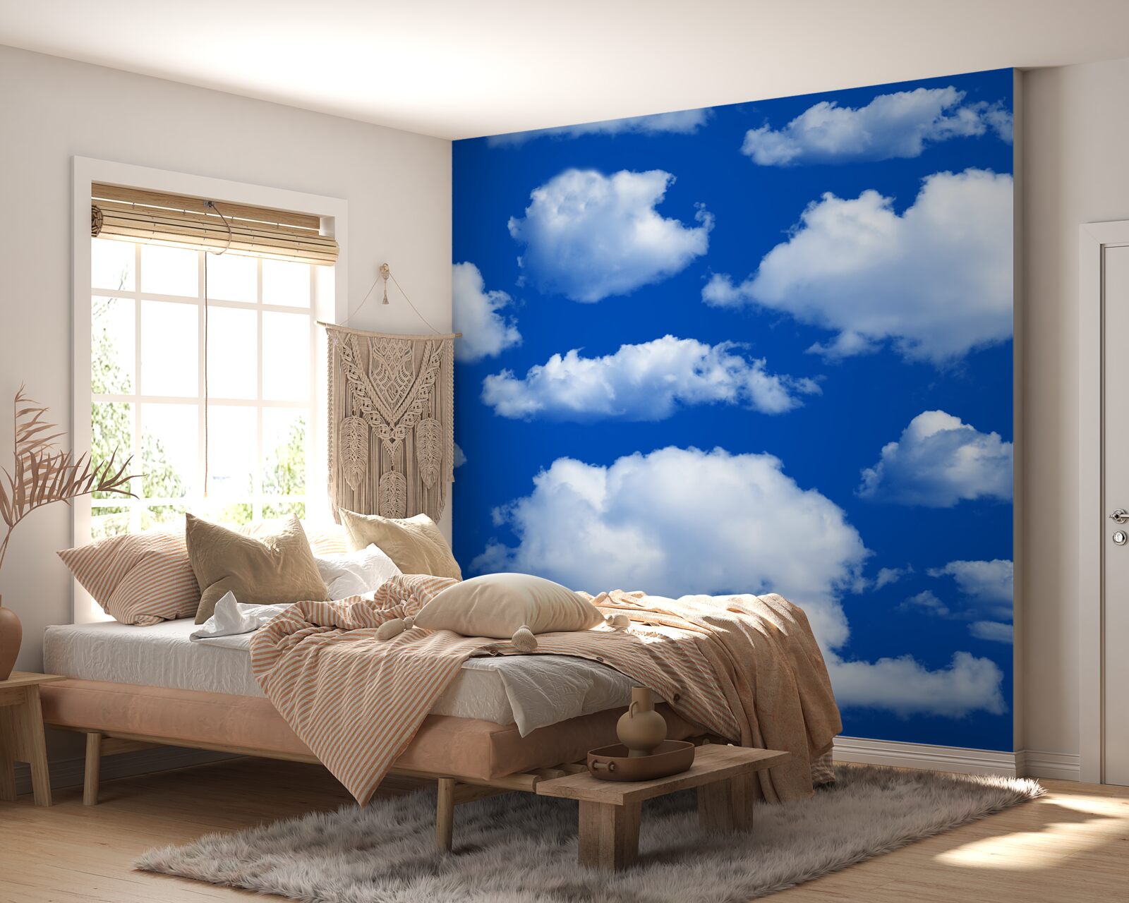 Papier peint de nombreuses formes de nuages blancs dans le ciel