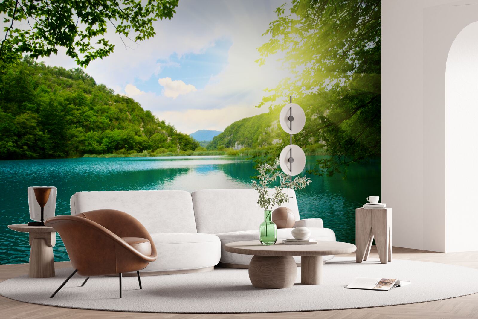 Papier peint le décor s'élève au-dessus des montagnes tropicales