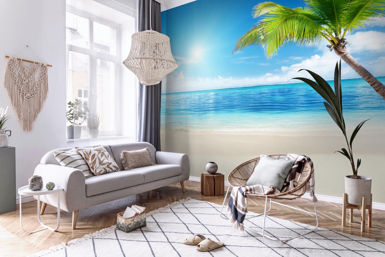 Papier peint journée ensoleillée sur le rivage sous les tropiques